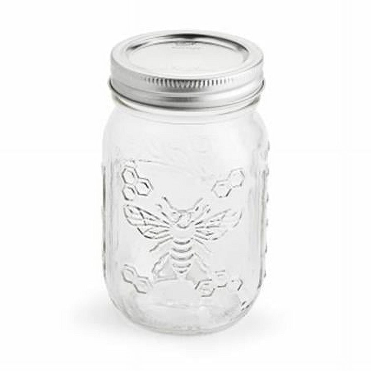 Ball Honeybee Keepsake Mason Jars with Lids and Bands, Regular Mouth, 16 Oz Pint Jars, 4-Pack