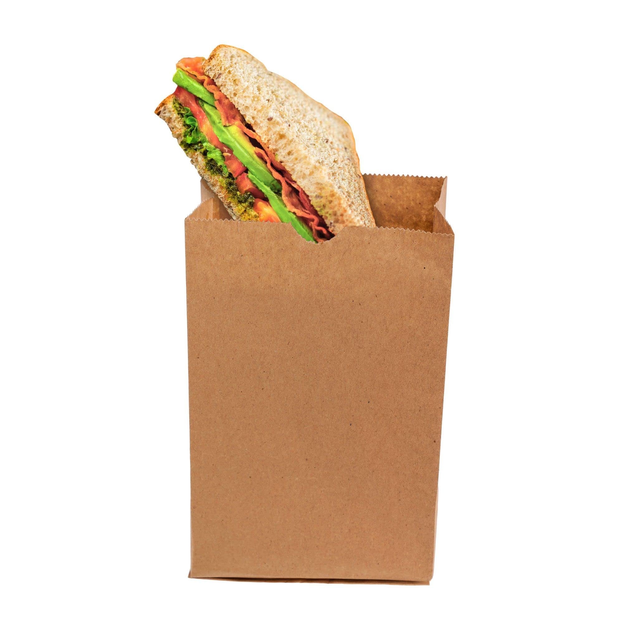 Nicole Home Collection Premium Paper Brown Lunch Bags - 5.125" x 3.125" x 10.63" (40 Pc) - Ideal for Work, School & Parties