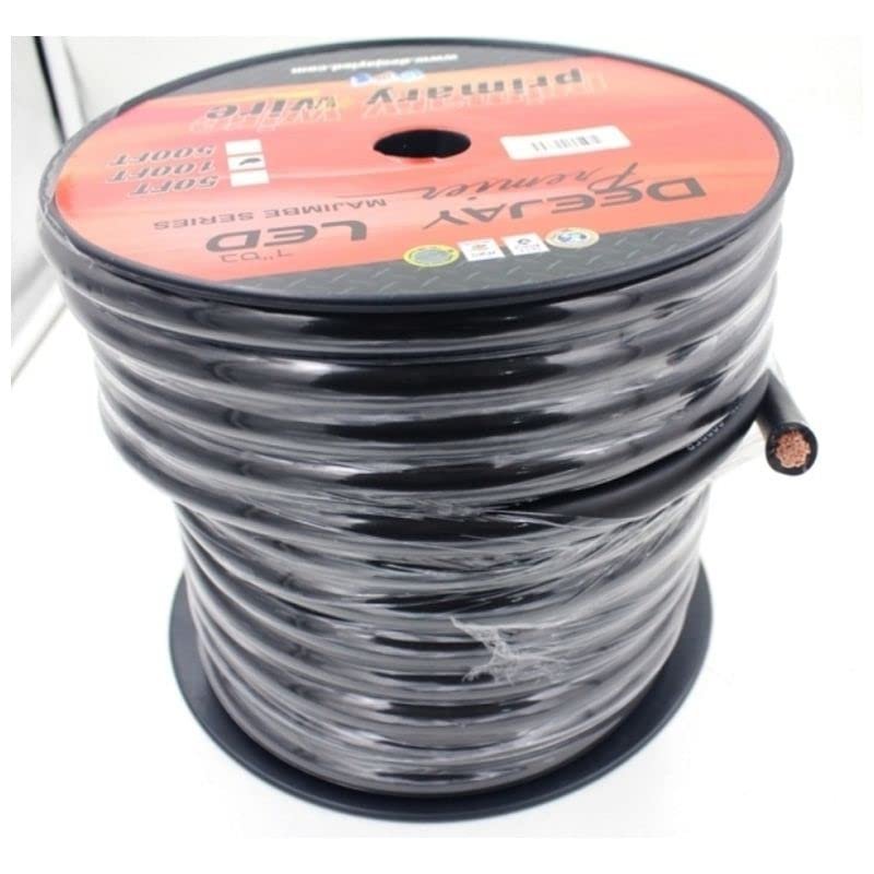 DEEJAYLED 0 Gauge Pure Copper Interconnect Cable, 100', Black - TBH0100BLKCOPPER