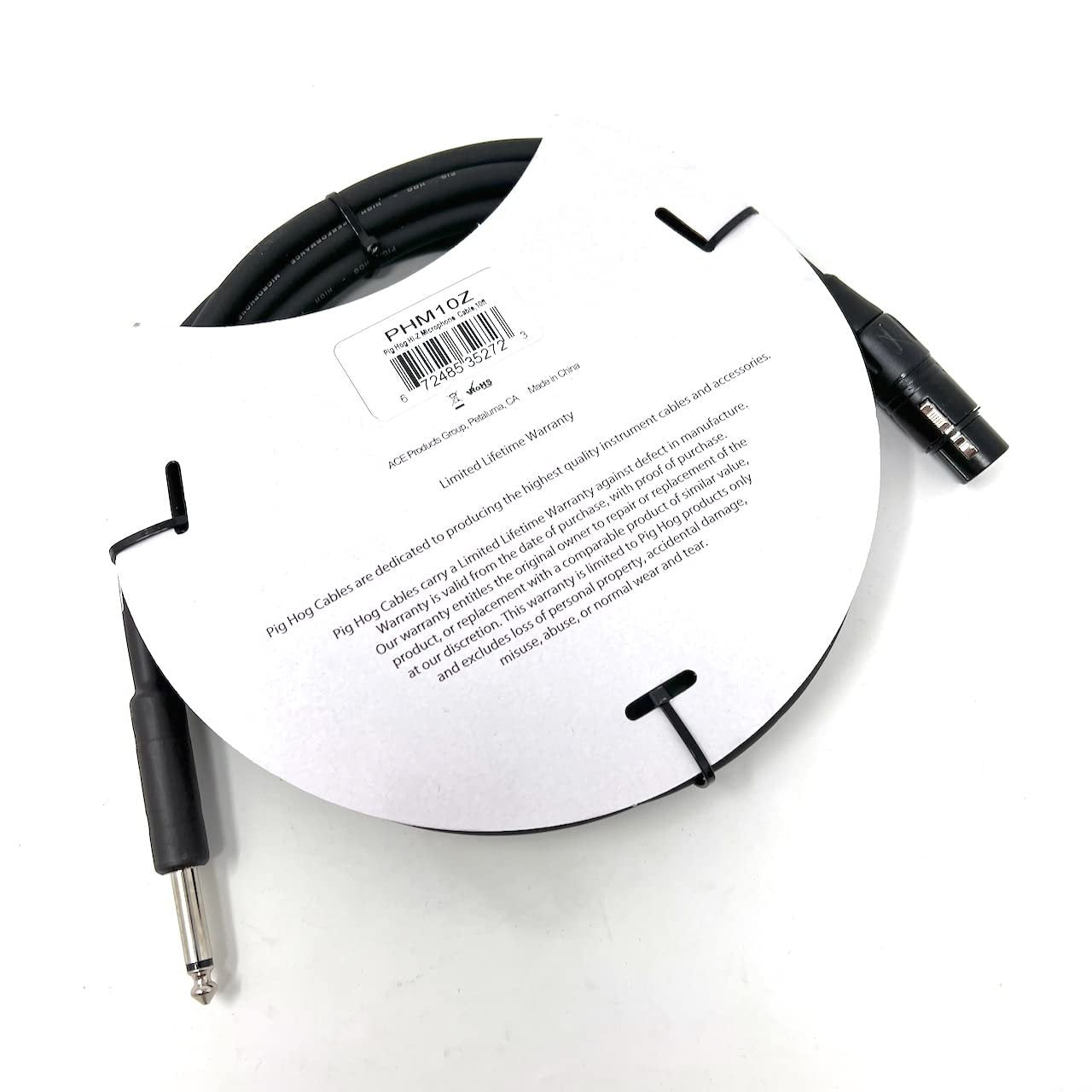 Pig Hog PHM10Z Tour Grade High Performance Hi-Z Microphone Cable 10-Feet Heat Shrink Protected XLR and 1/4" Connectors 8mm PVC Outer Covering Build for The Road