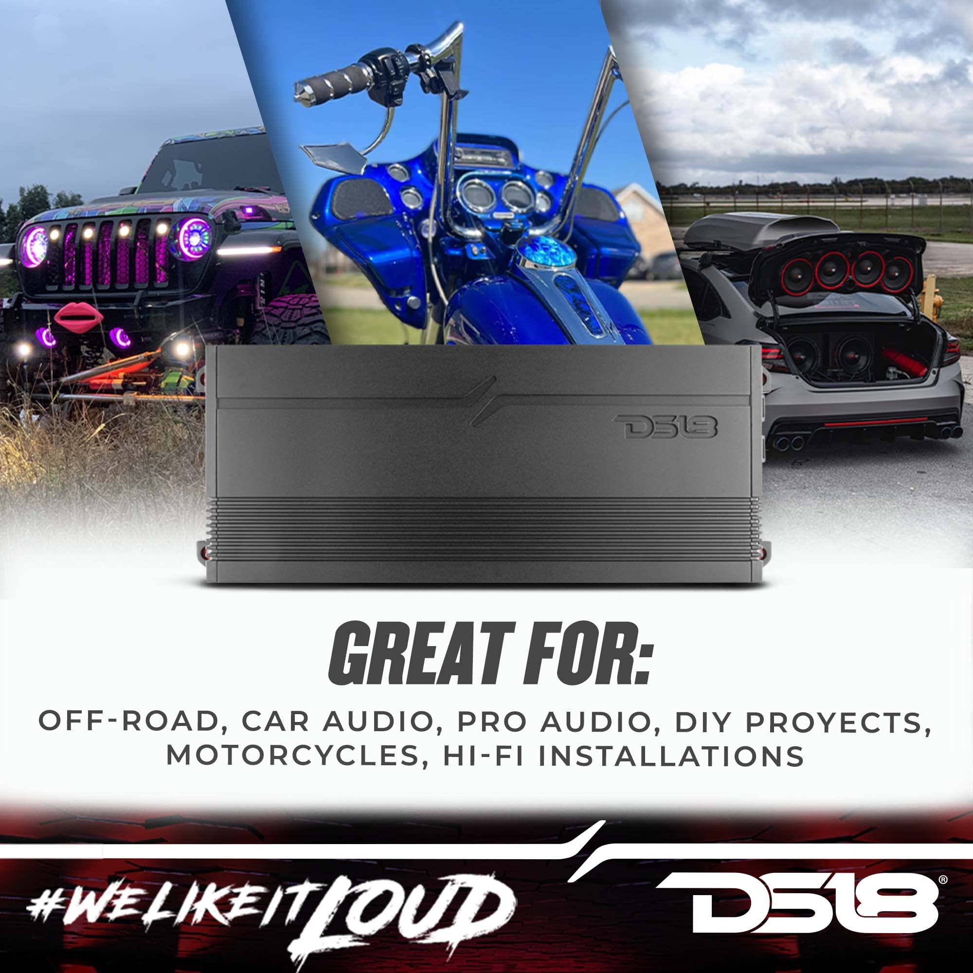 DS18 G3600.1D Car Audio Amplifier 1-Channel Class D Monoblock 3600 Watts - Remote BASS Knob Included - Compact Design Easy Installation - Extremely Powerful Amp for Vehicle Sound Systems…