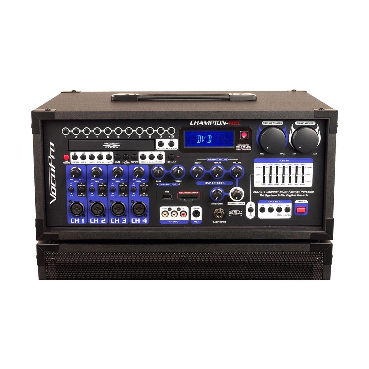 VocoPro 200W 4CH Multi-Format Digital, USB, Black (CHAMPIONREC9)