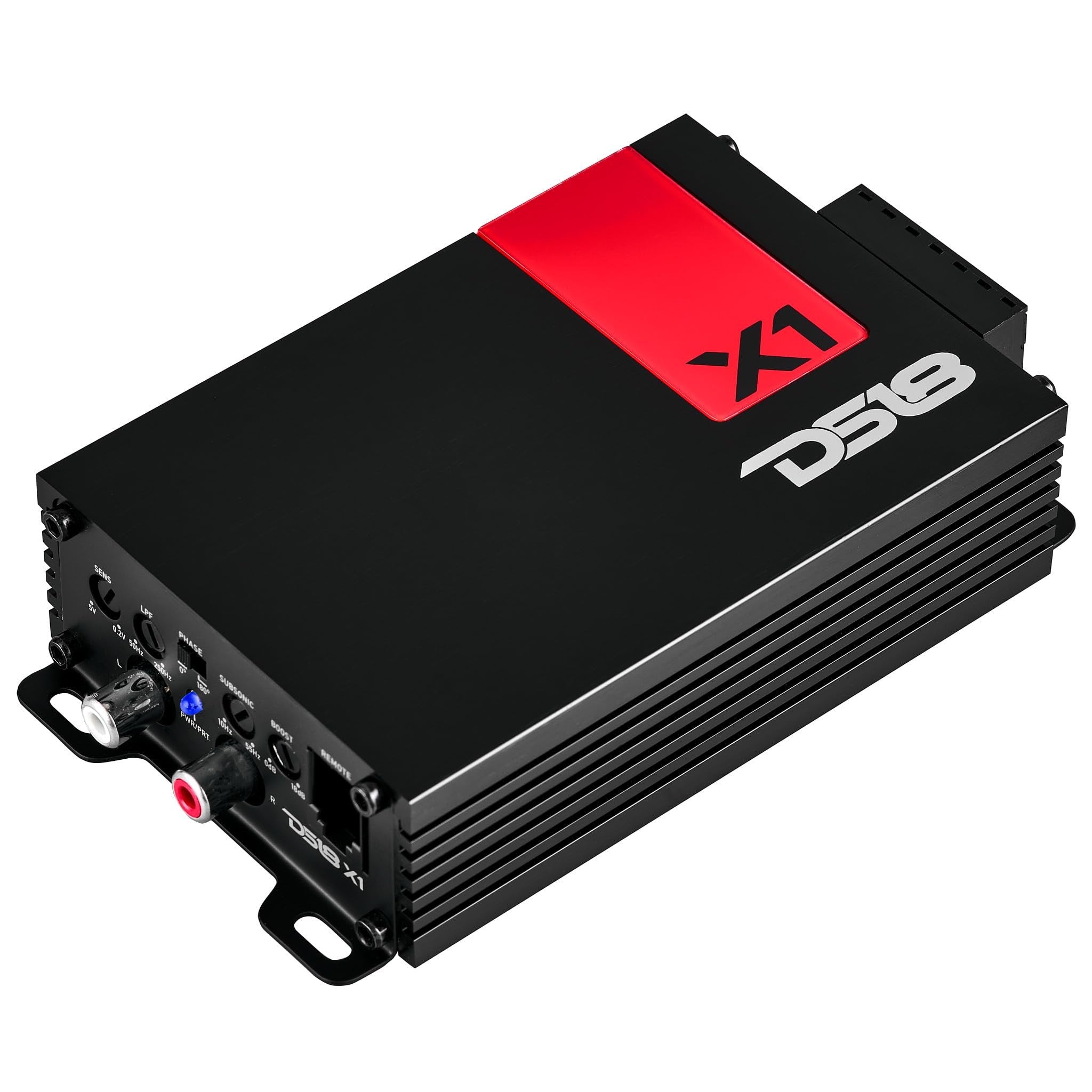 DS18 X1 Ultra Compact Car Audio Amplifier Class D 1 Channel Monoblock 900 Watts Peak Remote Level Control Included,Black