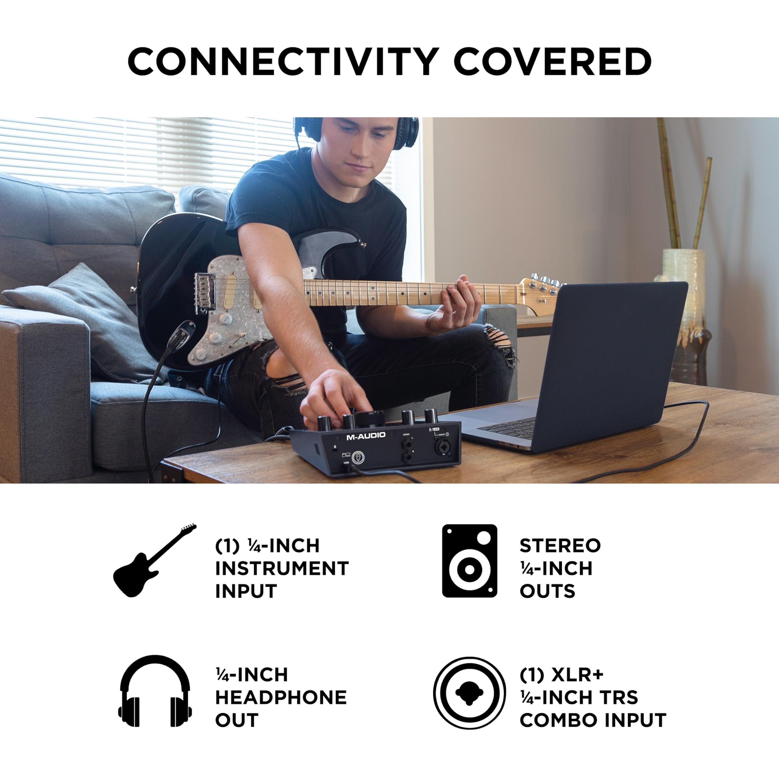 M-Audio AIR 192x4 USB C Audio Interface for Recording, Podcasting, Streaming with Studio Quality Sound, 1 XLR in and Music Production Software