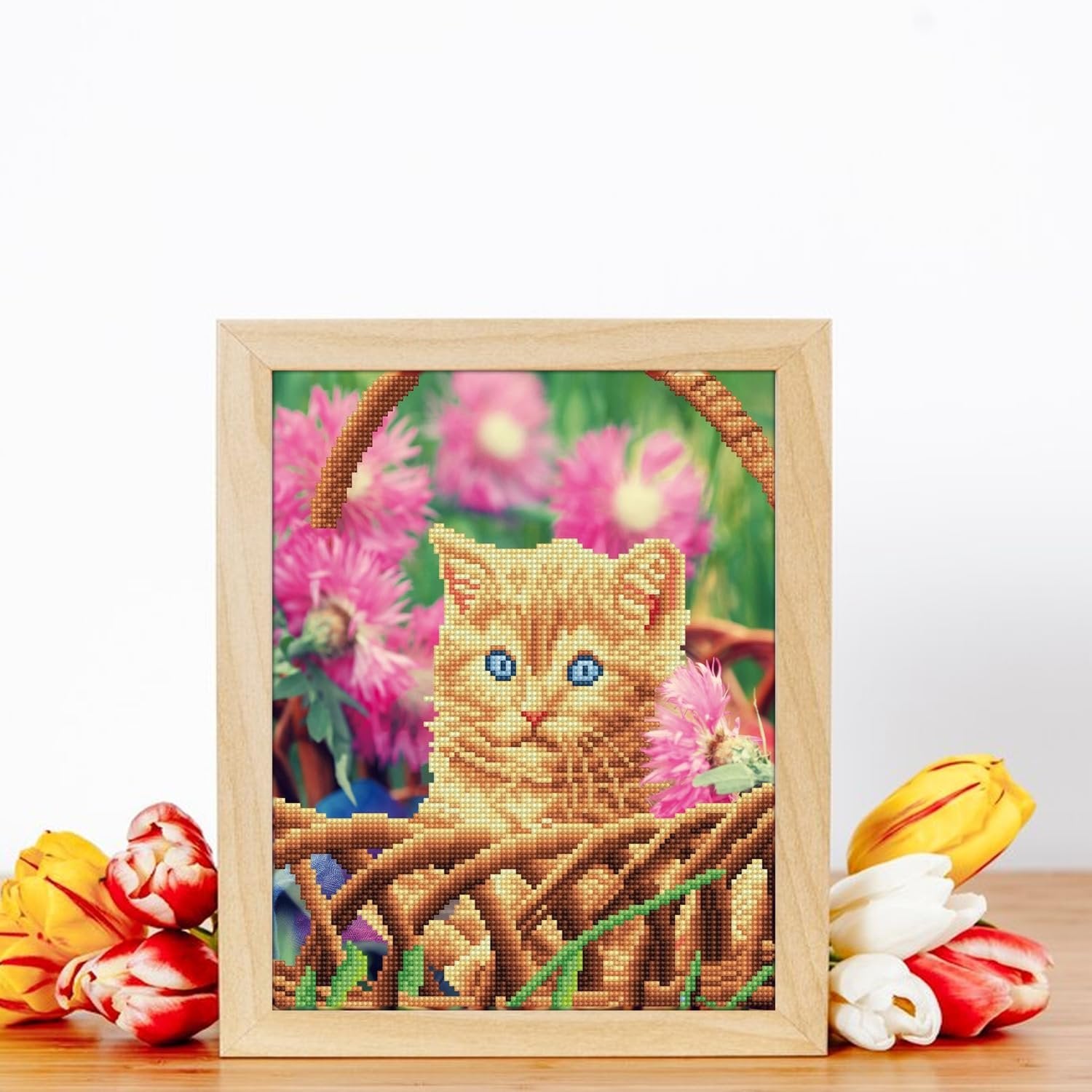Diamond Art By Leisure Arts Kitten Basket, 11"X14", Intermediate Diamond Painting Kits For Adults, Art For Adults, Kit, Painting