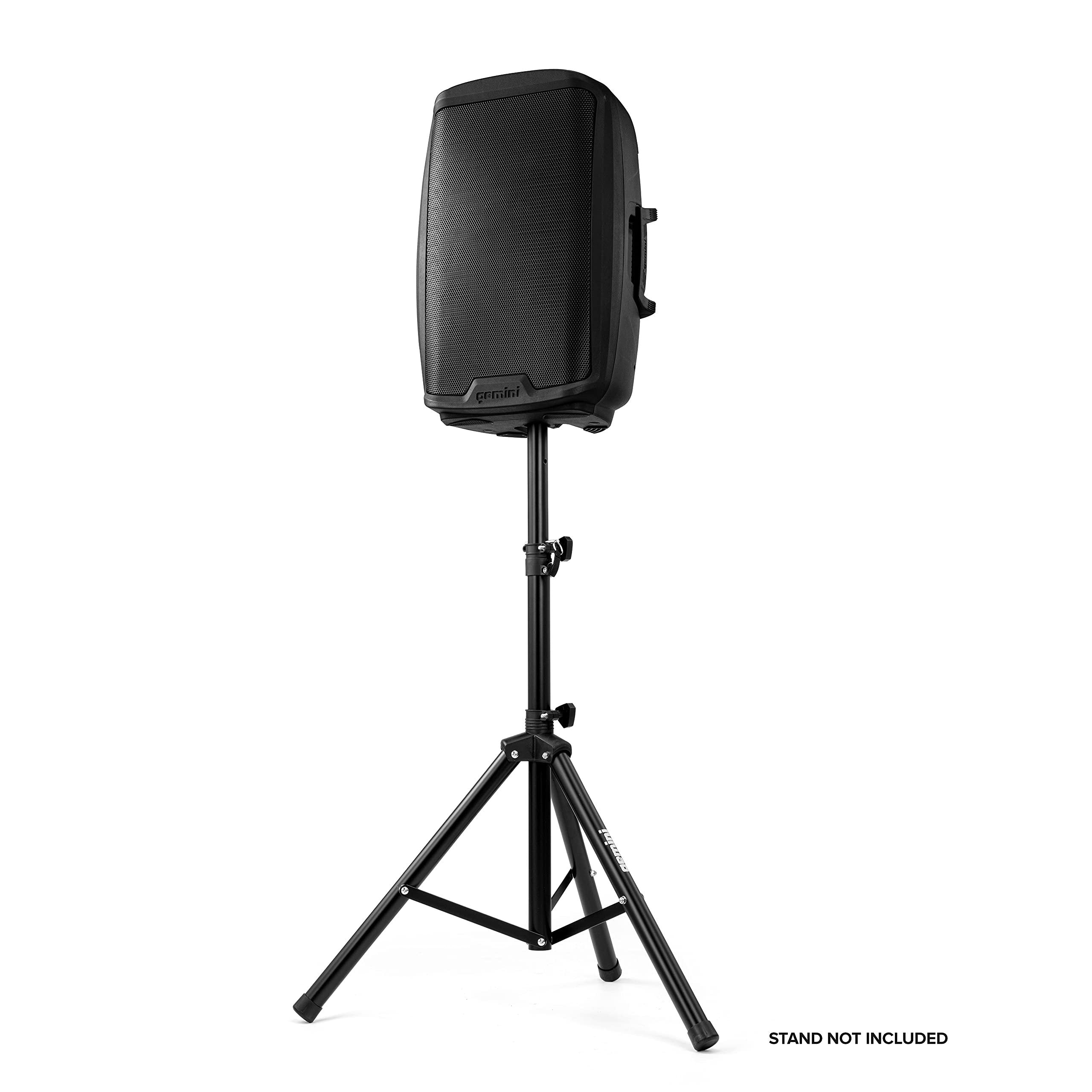 Gemini Sound AS-2112P Amplified 2-Channel PA DJ System, 12" Inch Woofer 1500W Watts Power Speakers with XLR Input/Output, 2 x 1/4" Inch Microphone/RCA and AUX Inputs w/Handles
