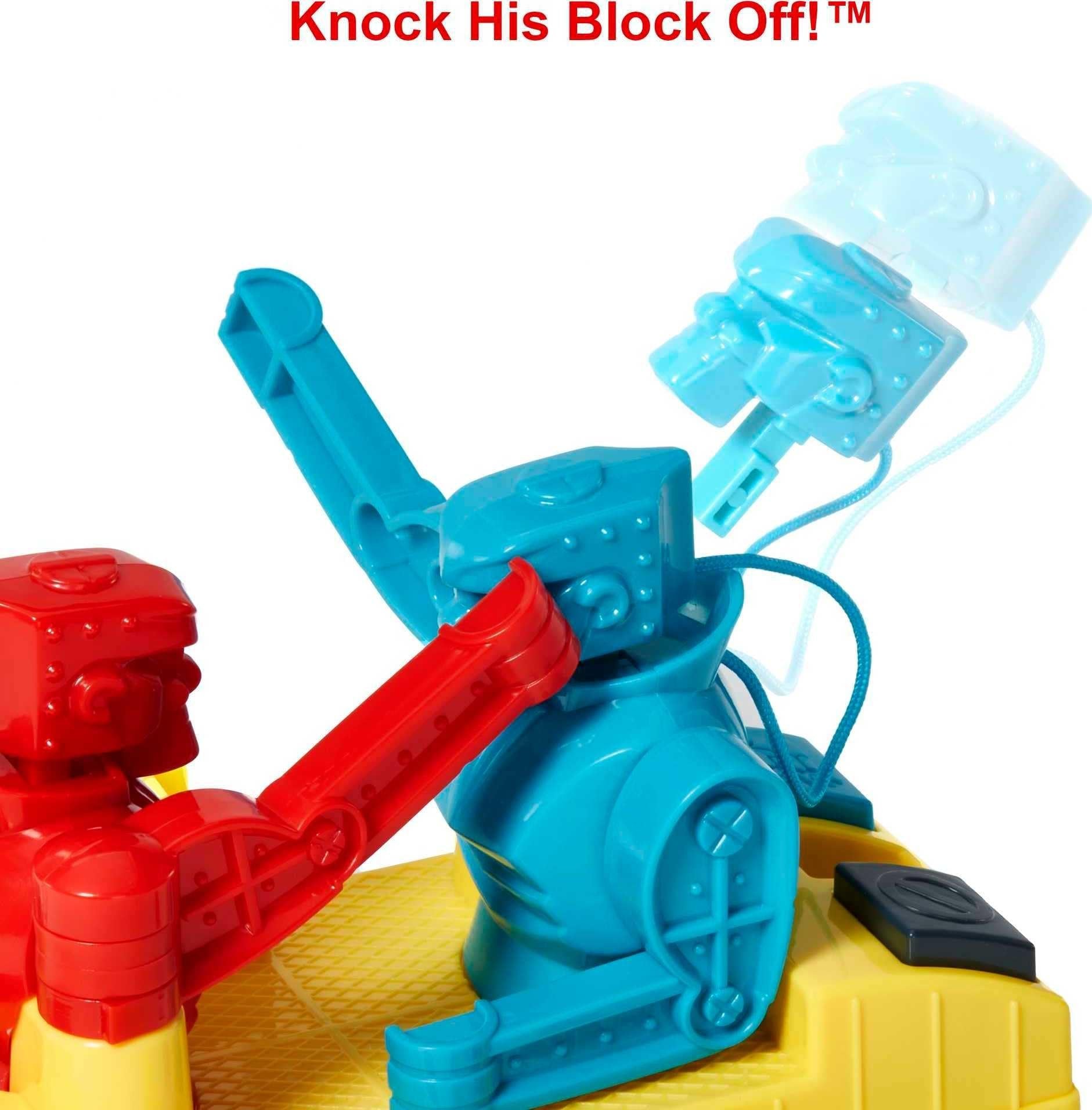Mattel Games Rock 'Em Sock 'Em Robots Kids Game with Red Rocket & Blue Bomber Fighters