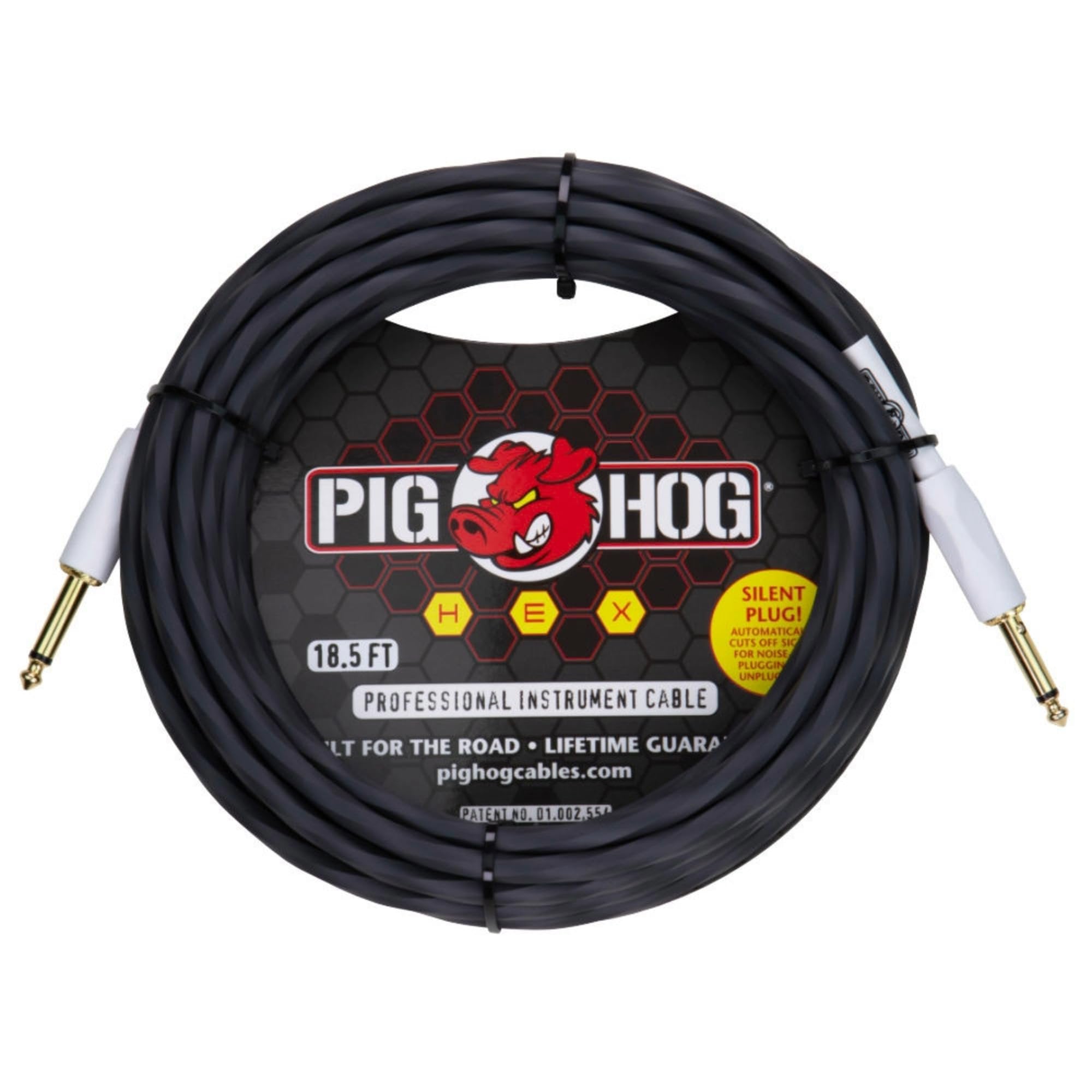 Pig Hog PHSH10GR Hex Series Silent Cable, 10ft