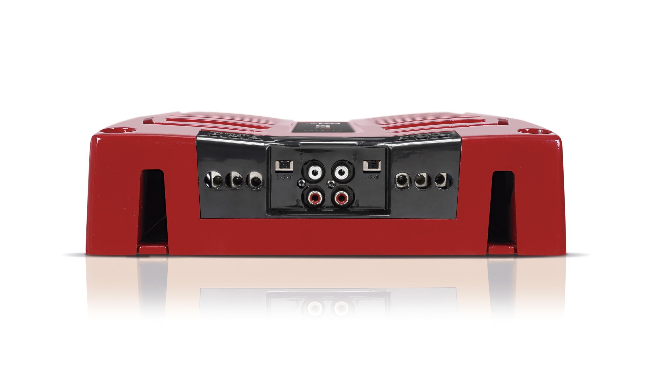 BANDA Audioparts ELITE4000.41OHMRED 4-Channel 1000 Watts Max @ 1 Ohm Vehicle Bass Car Audio Amplifier with Subsonic Filter & Low Pass Filter Stable LED Indicators, Red - 4000.41OHMRED