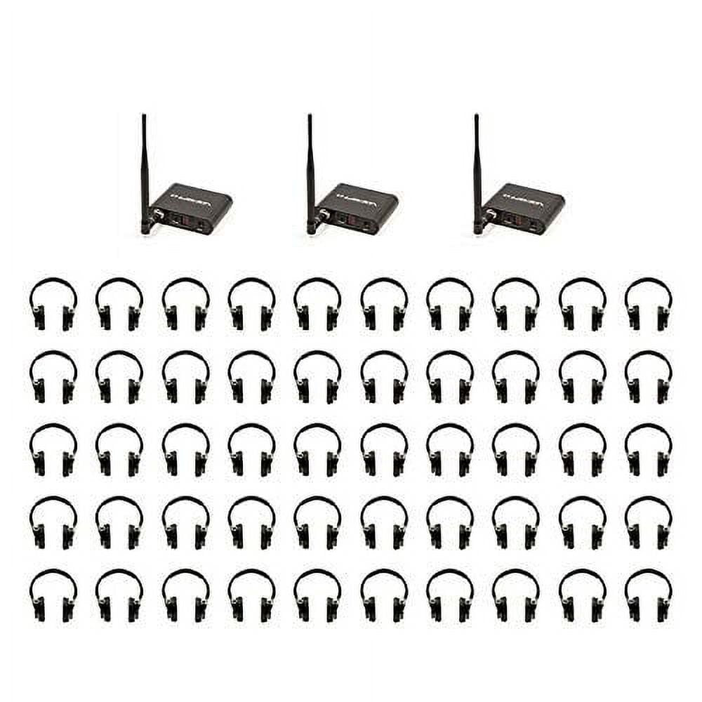 VocoPro SILENTDISCO350 Silent Disco Package with 3 Transmitters & 50 Wireless LED Headphones