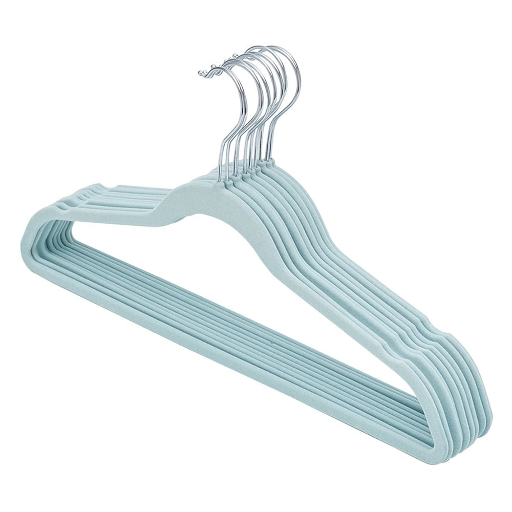 Home Basics Velvet Clothing Hangers, 10 Pack, Mint