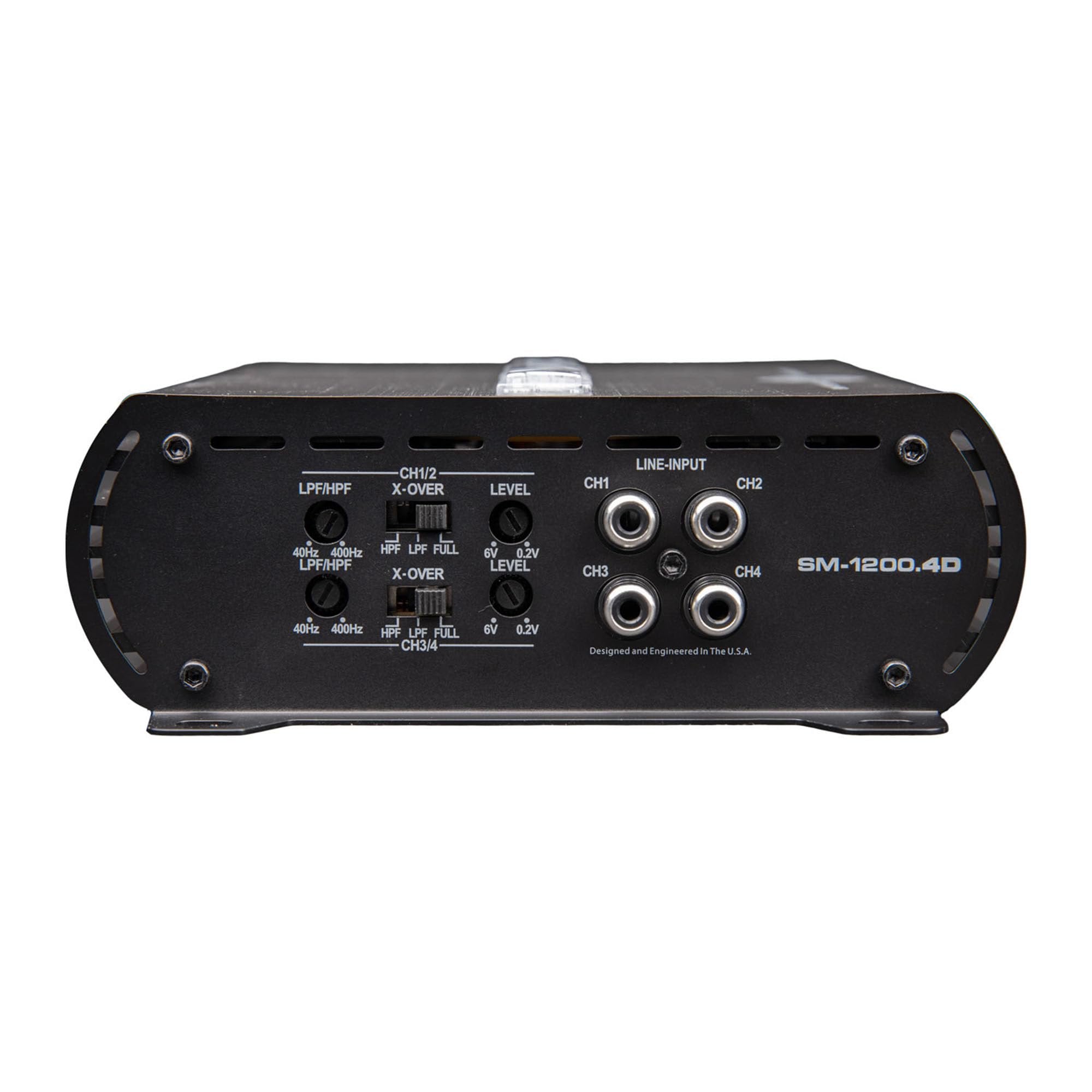 Autotek 1200 Watt 4 Channel Car Audio Amplifier with Bass Knob, High Output Class D Mono Bridged 4 Ohm Stable Input, Street Machine, SM-1200.4D, Black