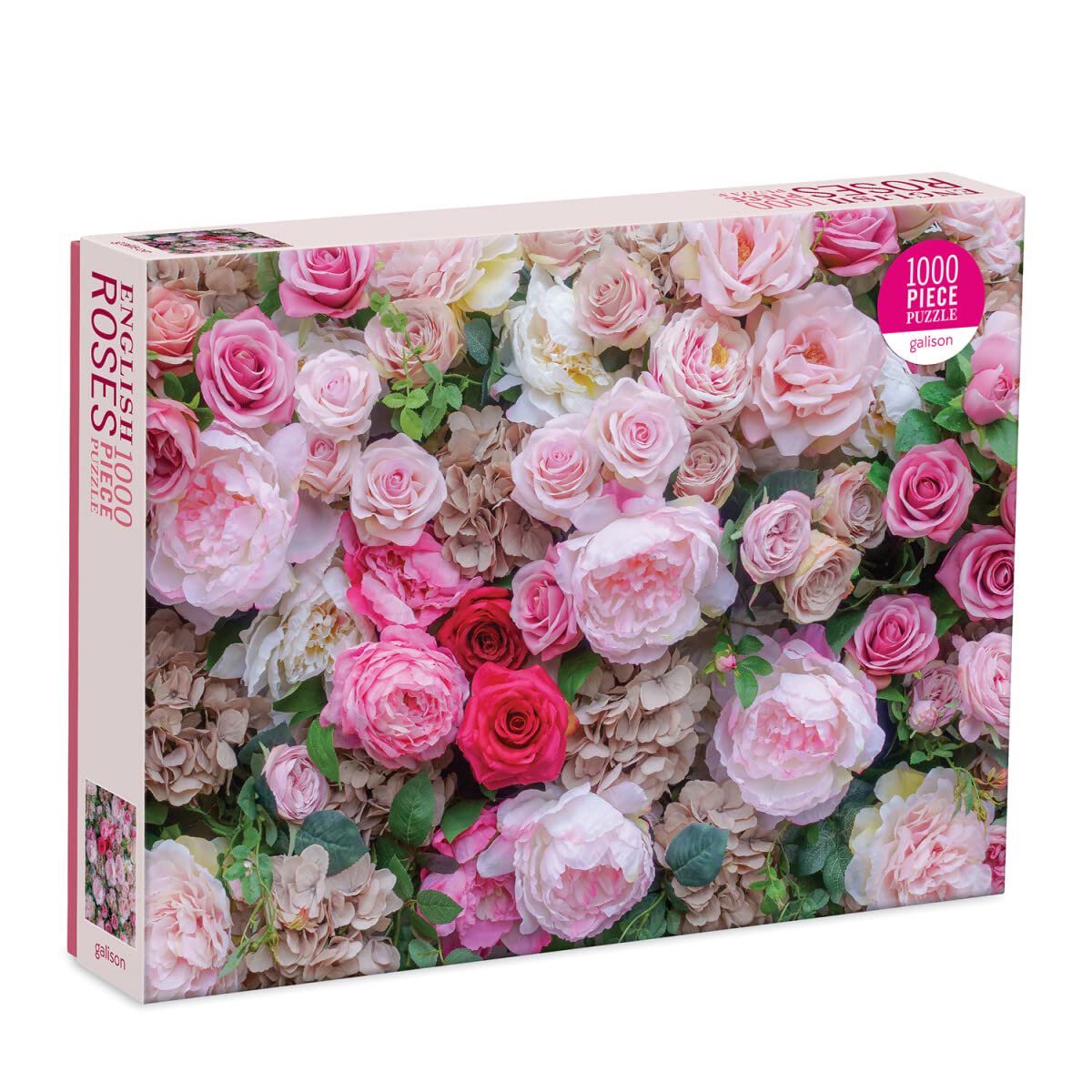 English Roses 1000 Piece Puzzle from Galison - Beautiful Photographic Jigsaw Puzzle from James Ogilvy Featuring Roses and Hydrangeas, Challenging & Fun Puzzle for Adults, 27" x 20", Unique Gift Idea