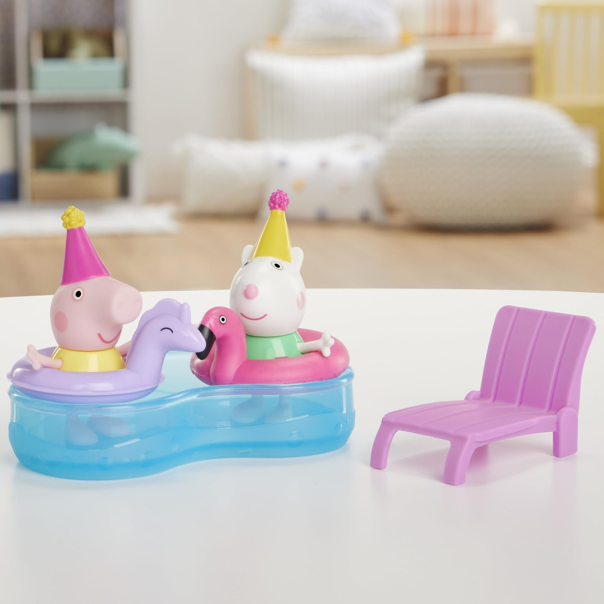 Peppa Pig Peppa’s Pool Party Playset with 2 Figures and 4 Accessories, Preschool Toys, Kids Gifts, Ages 3+