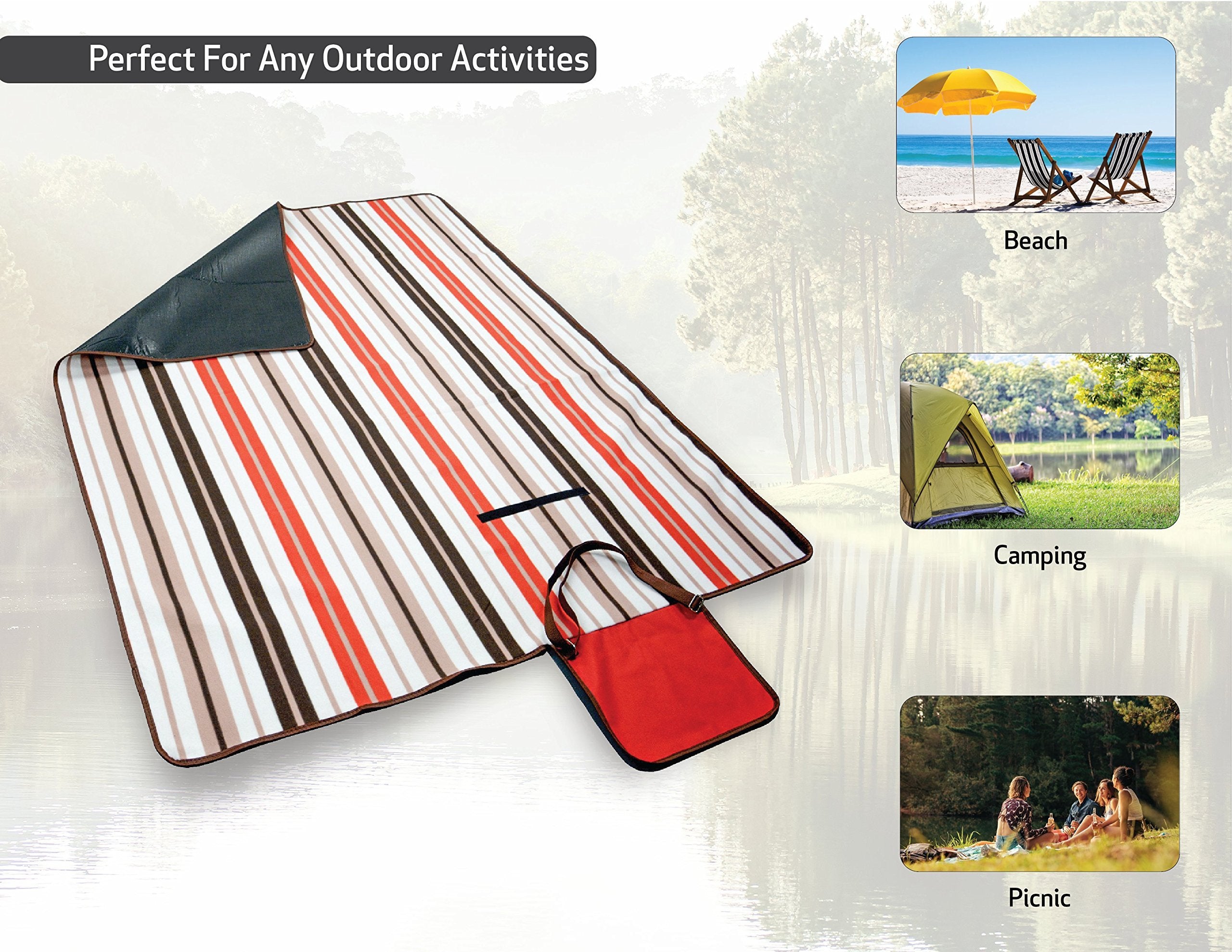 Cedar Trail Large Durable Waterproof Beach, Camping, Picnic & Outdoor Blanket