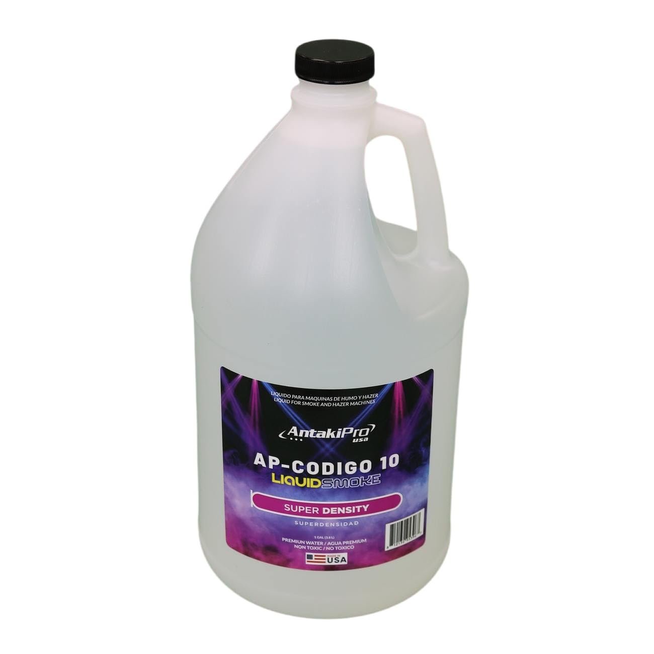 ANTAKIPRO AP-CODIGO10 High Density Fog Juice Long Lasting, Non-Toxic Odorless Water-Based Fog Machine Fluid for All Standard Fog Machines - 1 Gallon