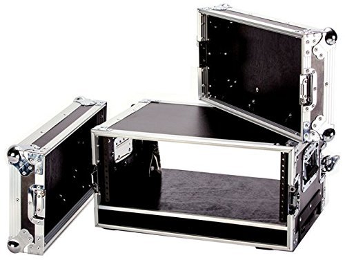 Flight Road 4u Deluxe Amplifier Rack Case With Pull-out Handle And Wheels (Black) Laminated 3/8" Plywood Case And 14" Body Depth Made To Transport Professional Effects Equipment DEEJAY LED TBH4UEDHW
