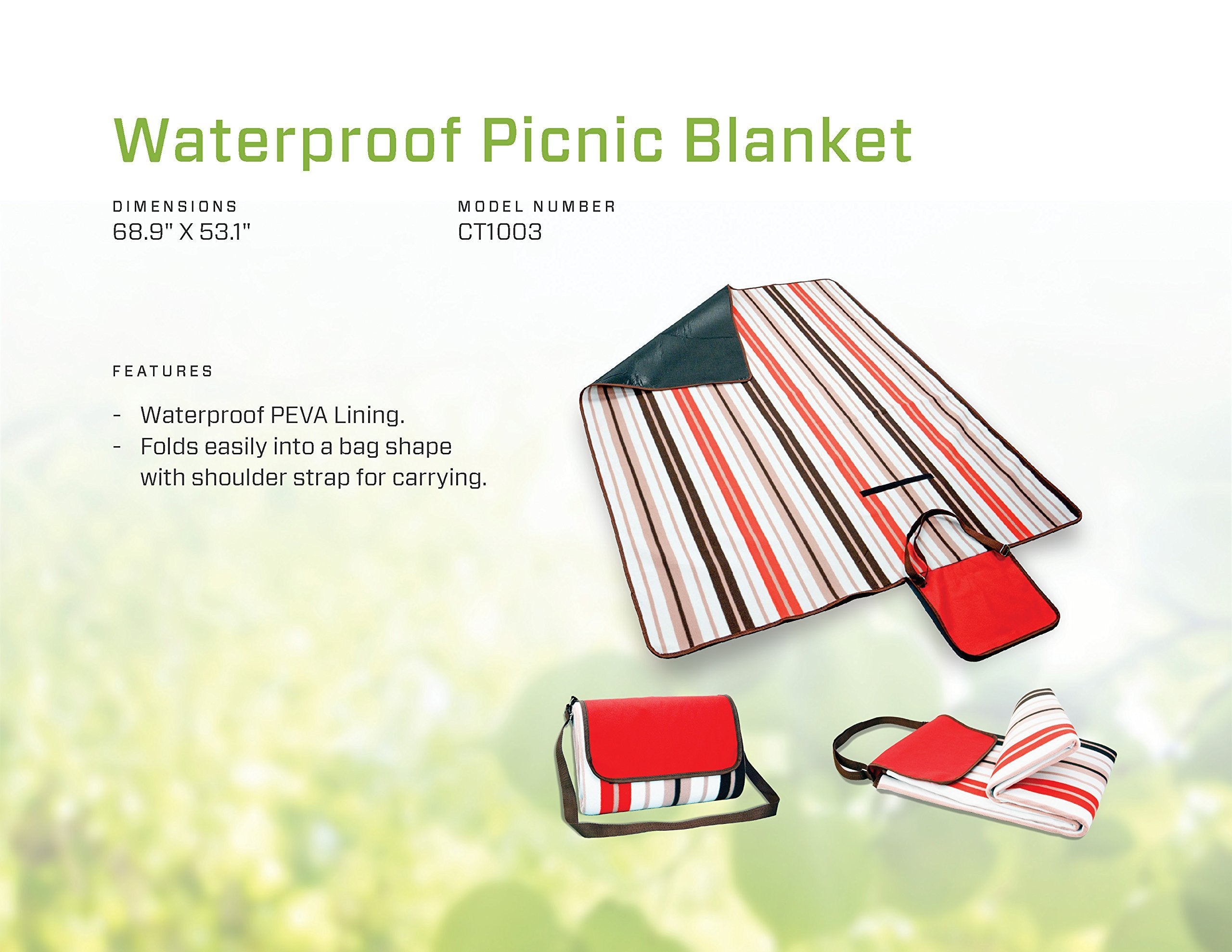 Cedar Trail Large Durable Waterproof Beach, Camping, Picnic & Outdoor Blanket