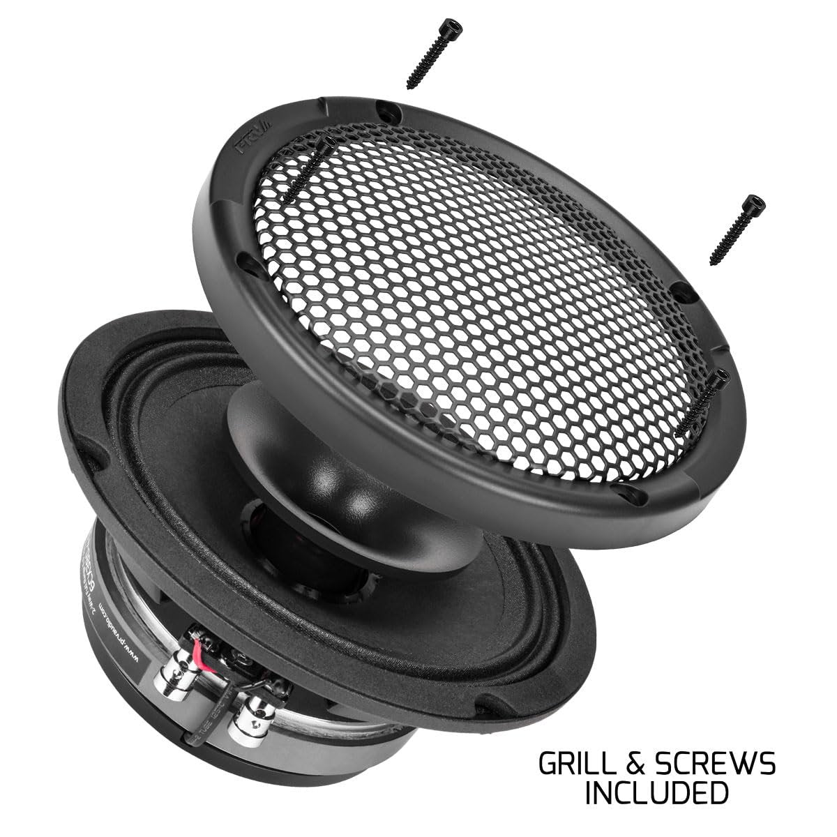 PRV AUDIO 6.5" Shallow Coaxial Car Audio Speaker 6CX380-4 Slim Loudspeaker with Built-in Tweeter Driver and Grill Included 380 Watts 4 Ohm (Single)