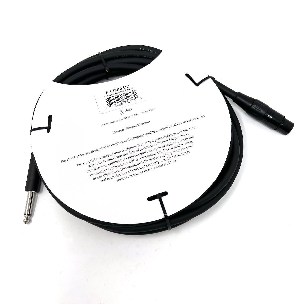 Pig Hog PHM20Z Tour Grade High Performance Hi-Z Microphone Cable 20-Feet Heat Shrink Protected XLR and 1/4" Connectors 8mm PVC Outer Covering Build for The Road