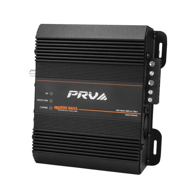 PRV AUDIO 900 Watts Mono Subwoofer Car Audio Amplifier RS900 BASS 1 Ohm – 12 Volts Monoblock Class D Amp, Built-in Crossover & Bass Boost with High Level Inputs