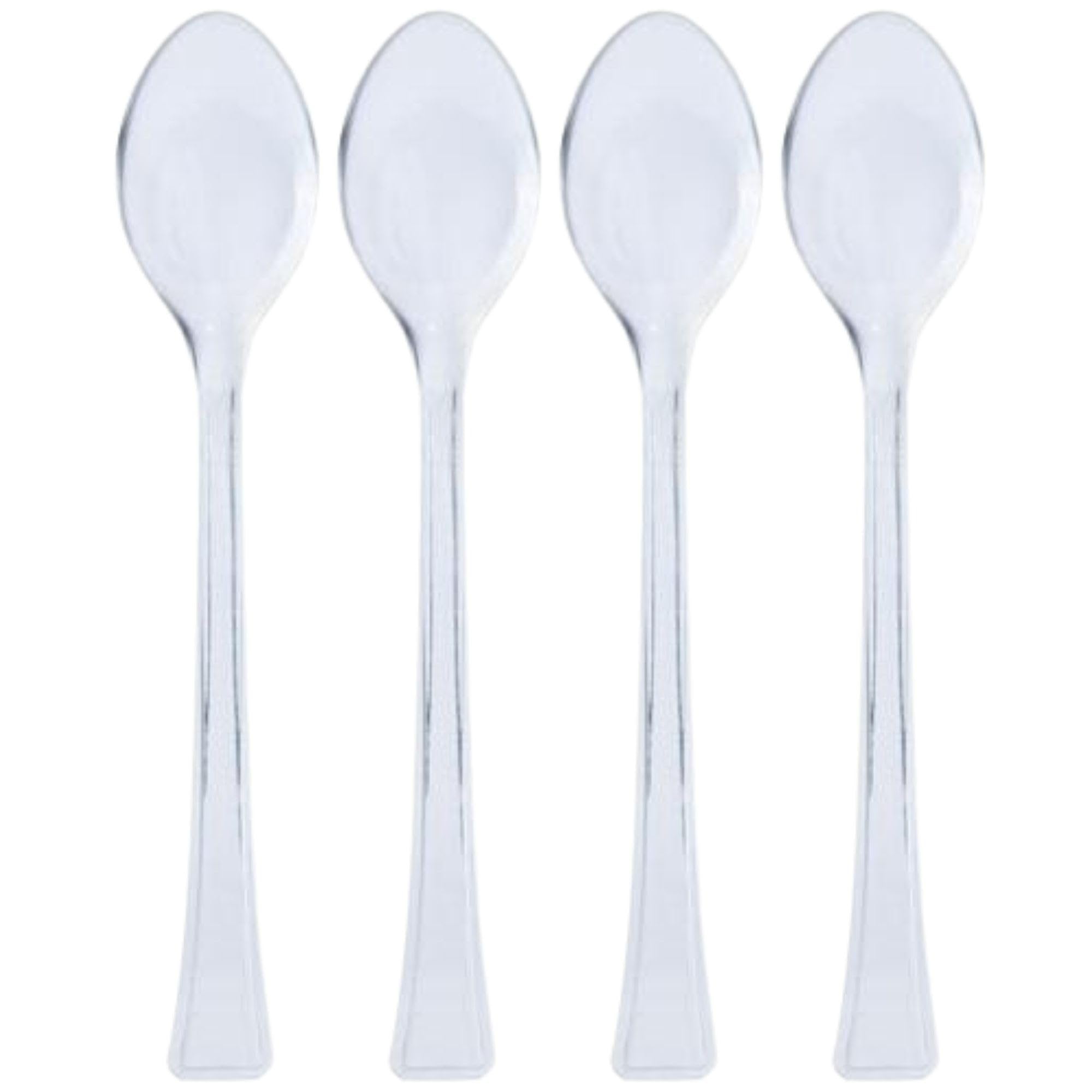 Lillian Tablesettings Mini Spoon | Polished Silver | Pack of 48 Plastic Serve-ware, 4.15 x 1.15 x 5.85 inches (31739)