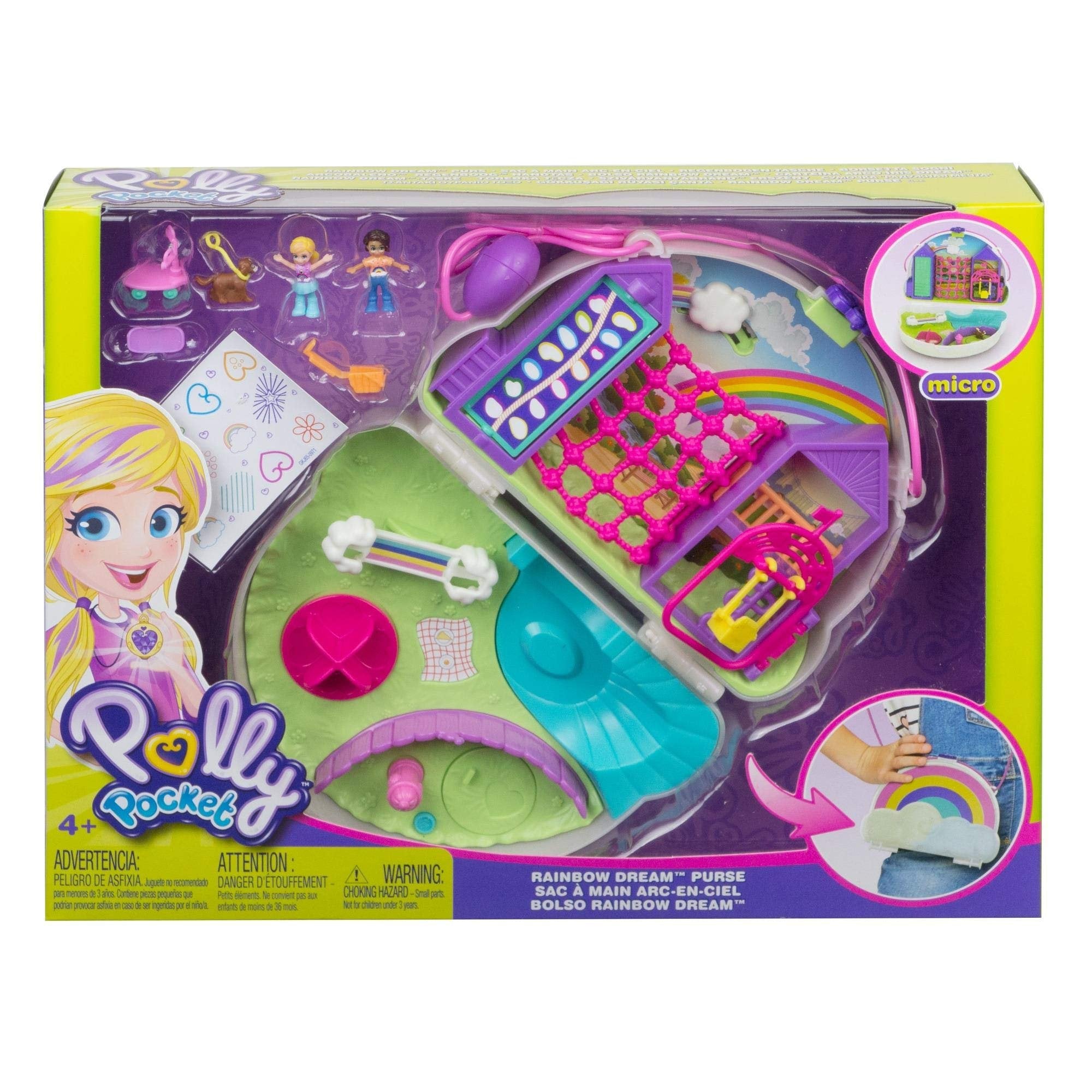 Polly Pocket- Cofanetto Borsetta dei Segreti Arcobaleno Polly Giocattolo per Bambini 4+Anni, GKJ65