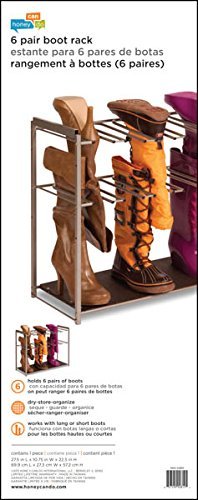 Honey-Can-Do SHO-02812 6-Pair Boot Rack, 27.5" x 10.75" x 22.5", Silver