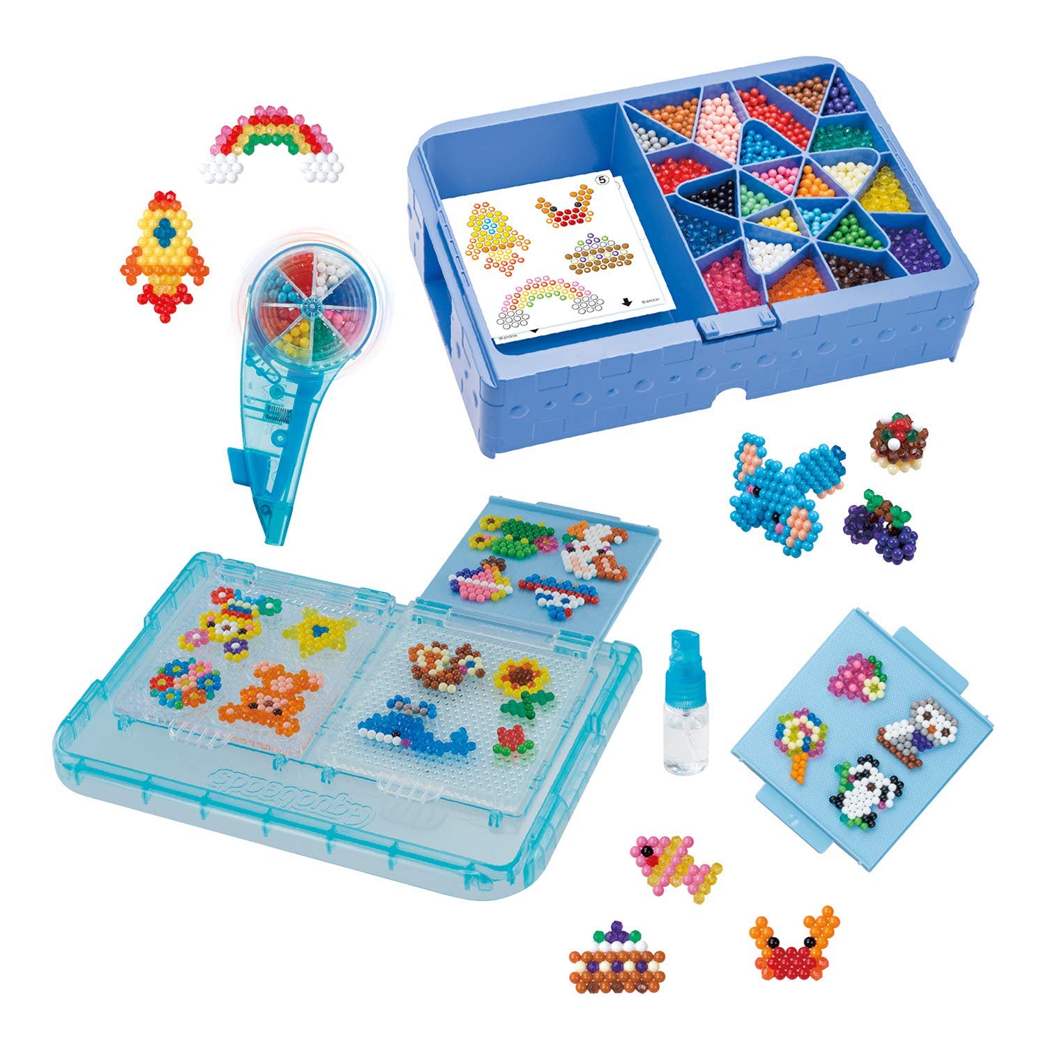 Aquabeads Deluxe Studio - Craft Kit Complete with Over 1300 Solid and Jewel Beads, 2 Flip Trays, Sprayer, Rainbow Bead Pen and Bead Palette Storage Case!