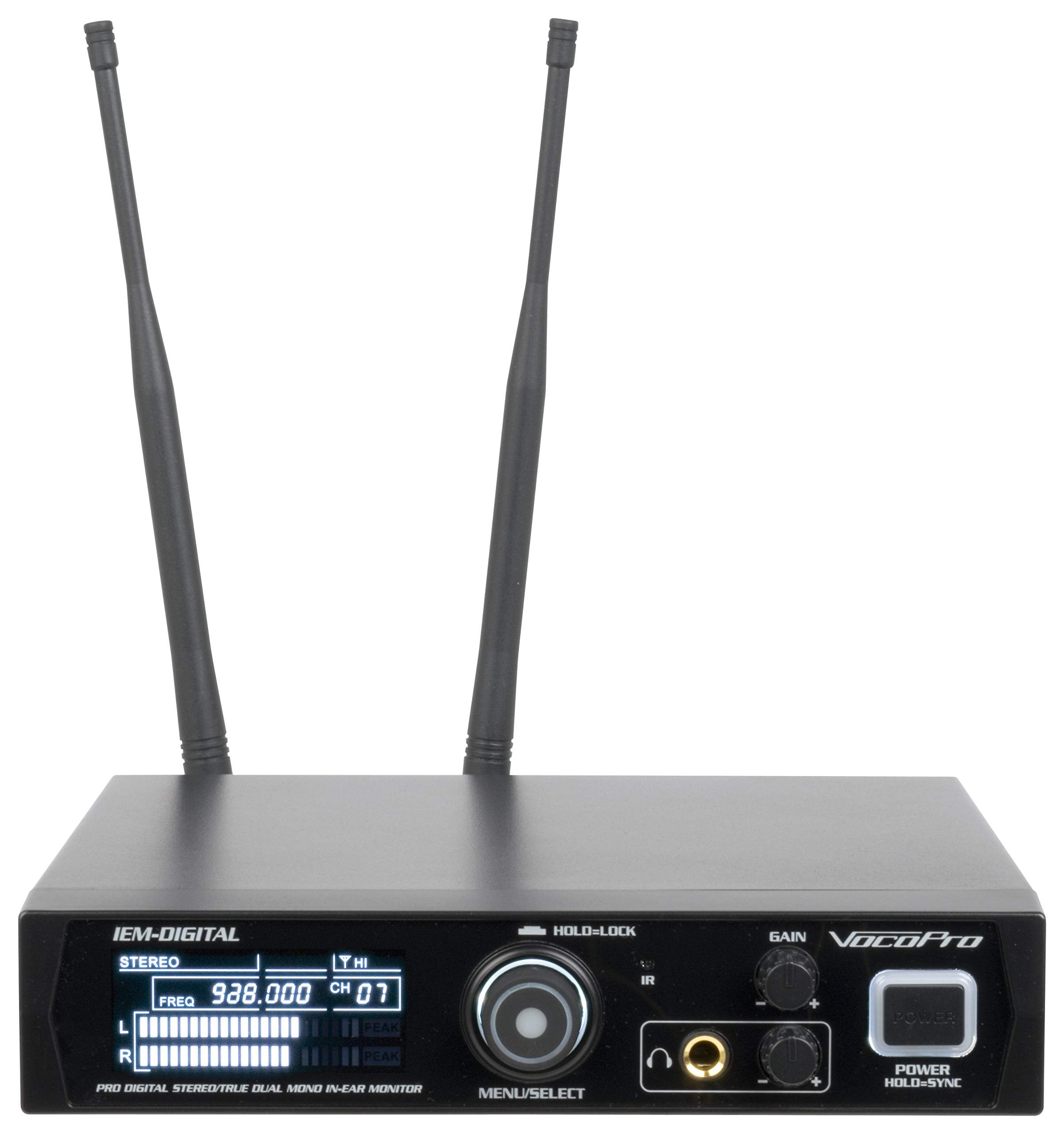 VocoPro IEM-DIGITAL-12 - Professional Digital Stereo/True Dual Mono In-Ear Monitor, Black