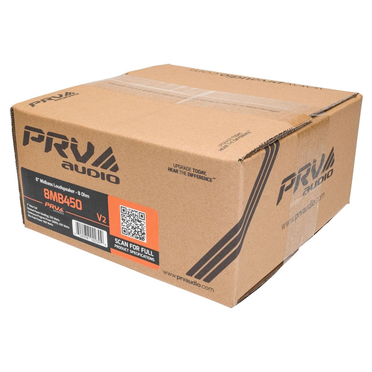 PRV AUDIO 8 Inch Midbass Speaker 8MB450 v2, 450 Watts, 8 Ohm, 2 Inch Voice Coil, Pro Audio Loudspeaker (Single)