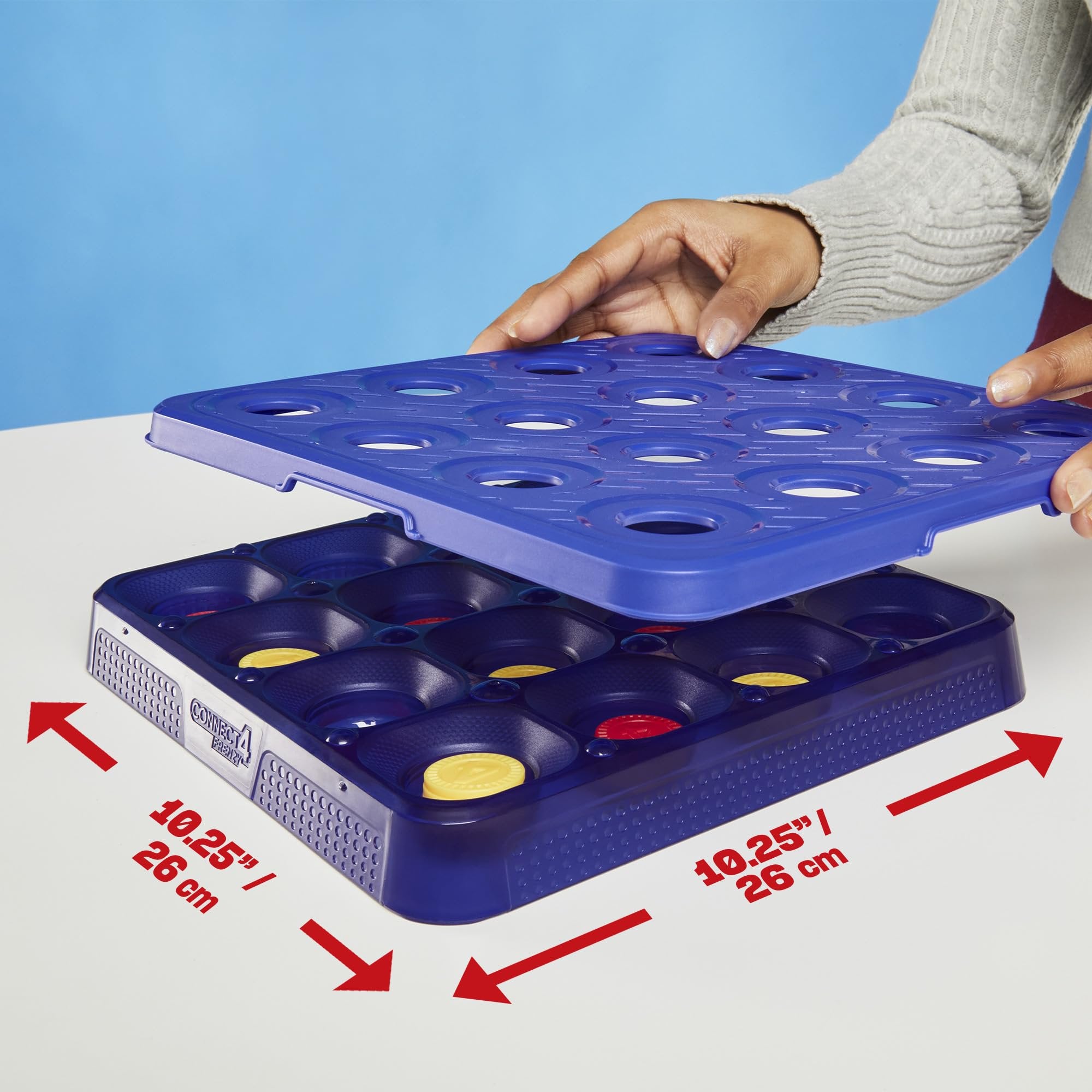 Connect 4 Frenzy Game | Bounce Discs 4 The Win | Family Party Games for Kids, Teens, and Adults | Ages 8+ | 2 to 6 Players | 10 Mins. | Portable Games