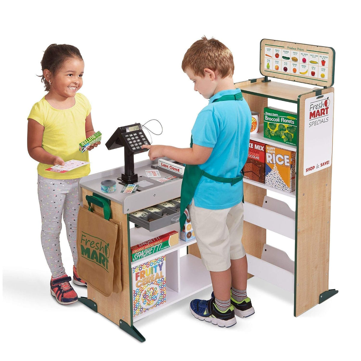 Melissa & Doug Fresh Mart Grocery Store Companion Pretend Play Food Set
