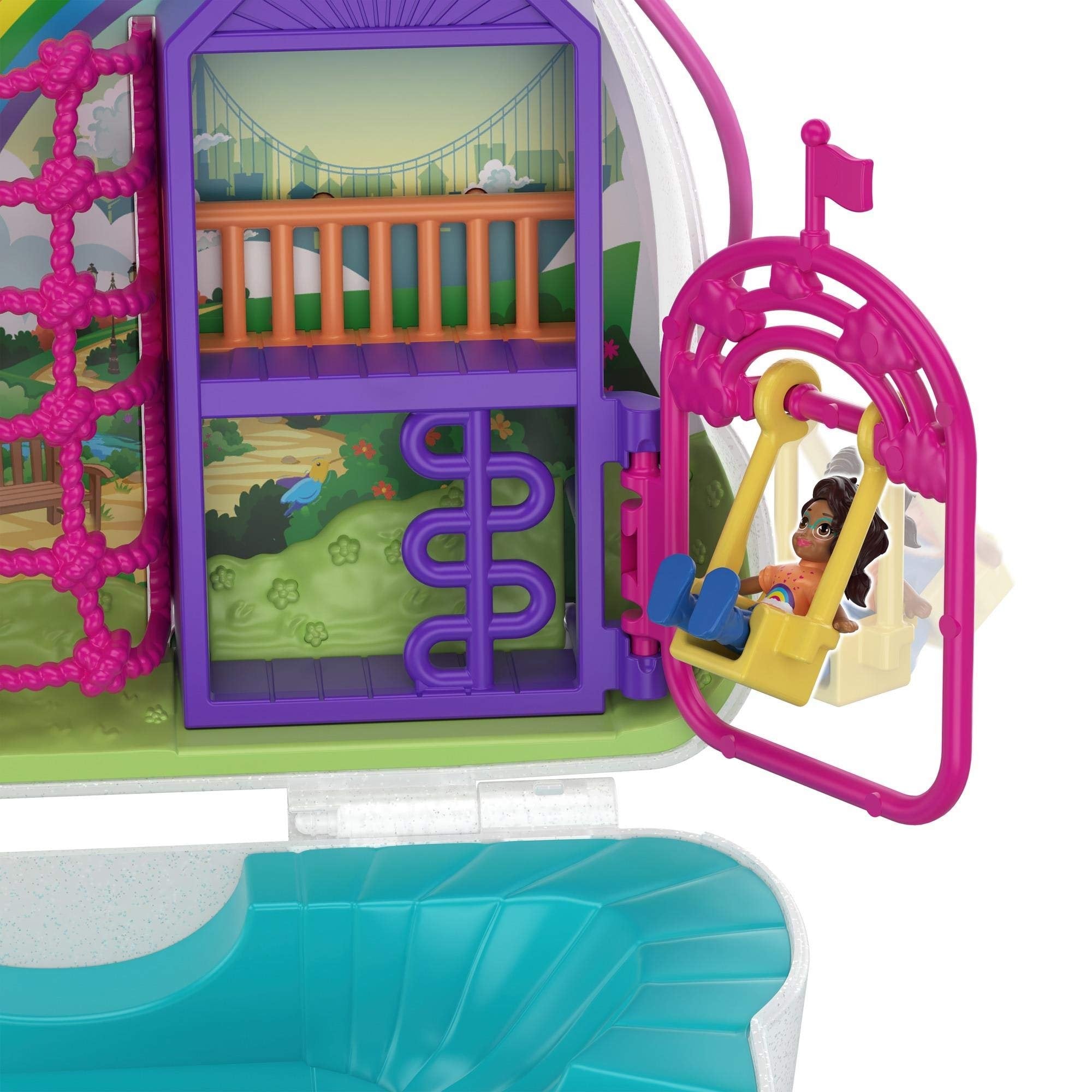 Polly Pocket- Cofanetto Borsetta dei Segreti Arcobaleno Polly Giocattolo per Bambini 4+Anni, GKJ65