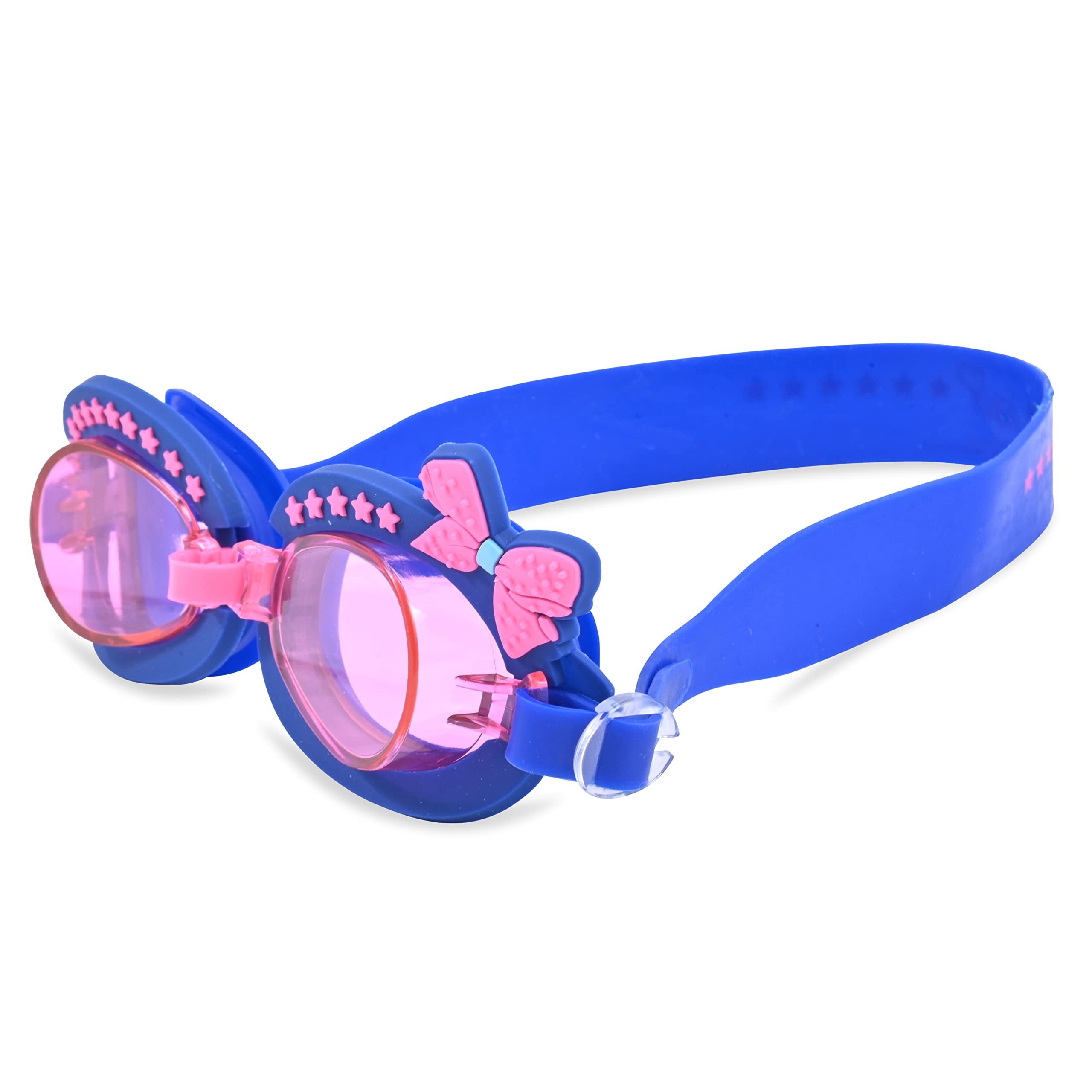 JoJo Siwa Kids Swim Goggles for Girls | Girls Swimming Goggles with Carrying Case (Pink-Blue)