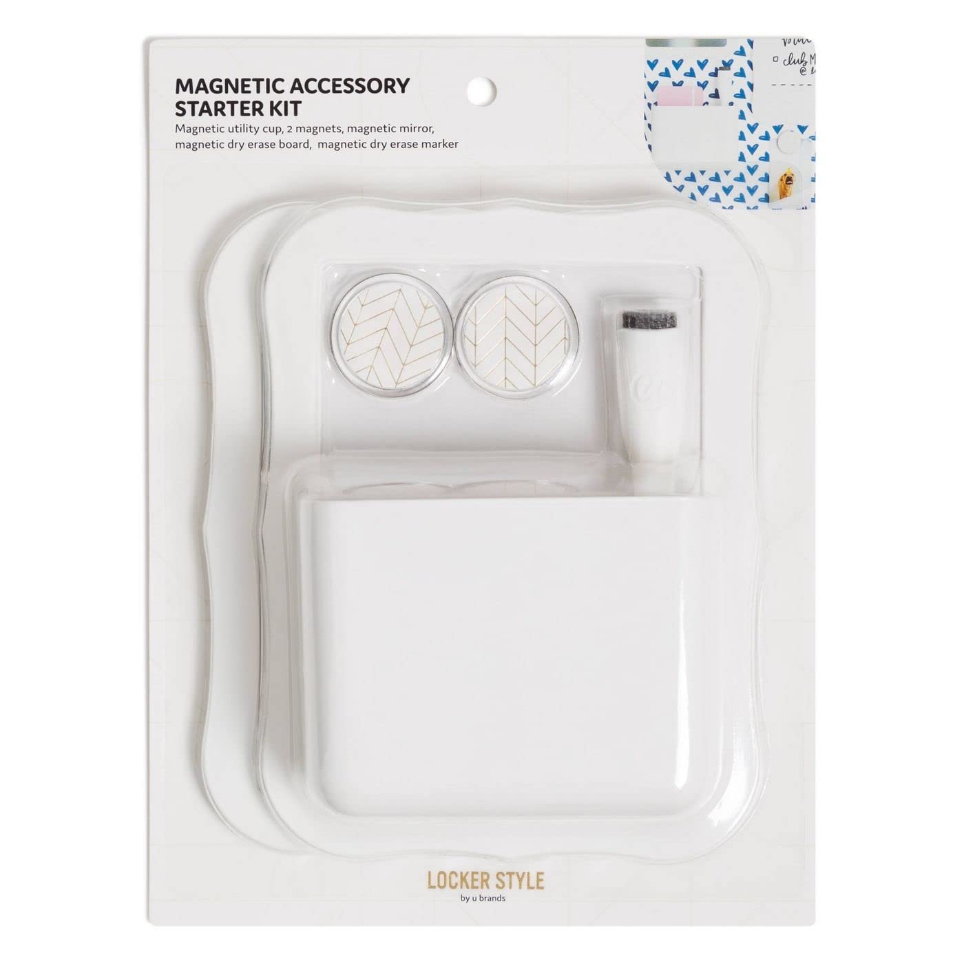 The 1 for U White Modern Magnetic Accessory Locker Starter Kit U Brand X Locker Style