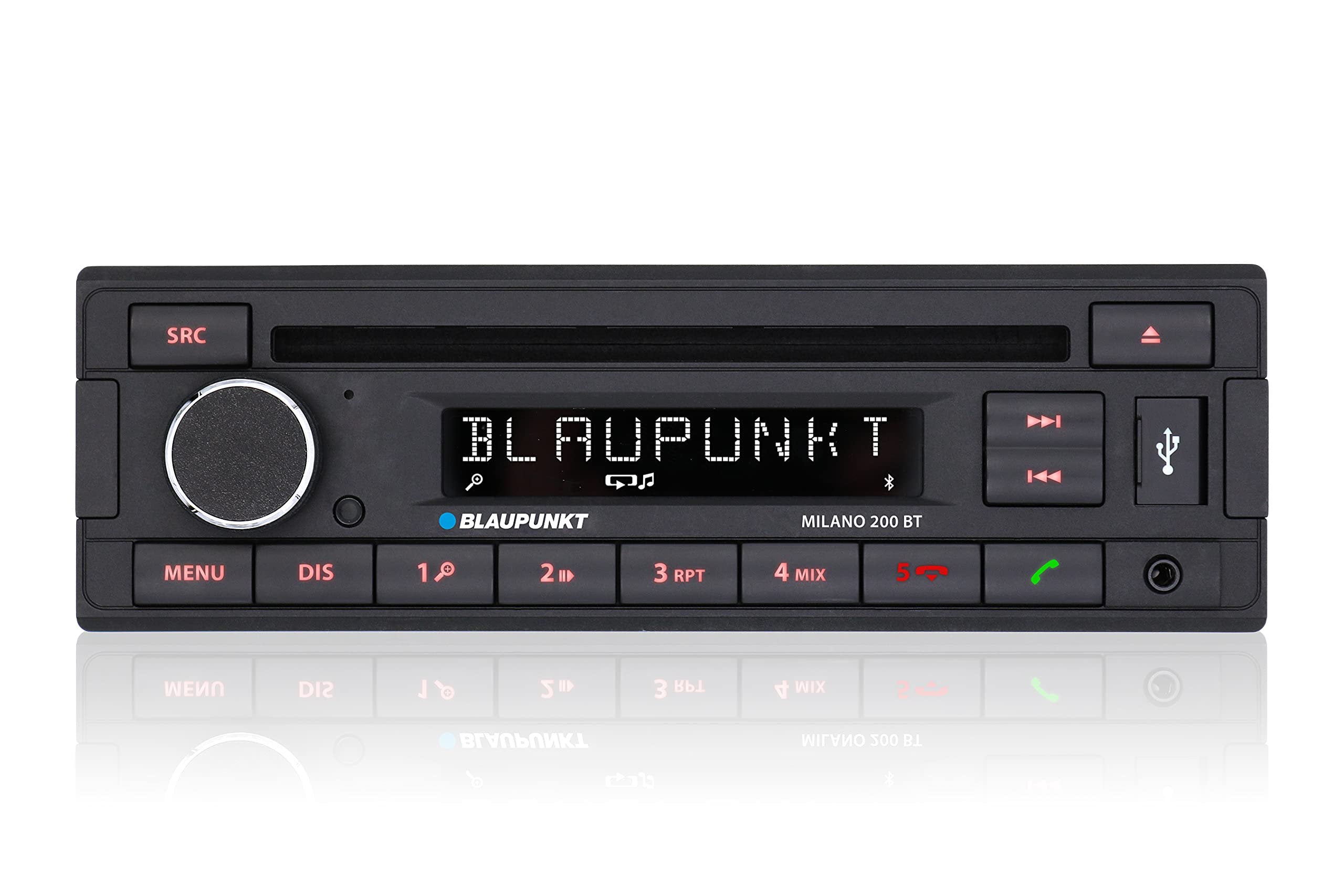 Blaupunkt Milano 200 BT, Black, 1-Din