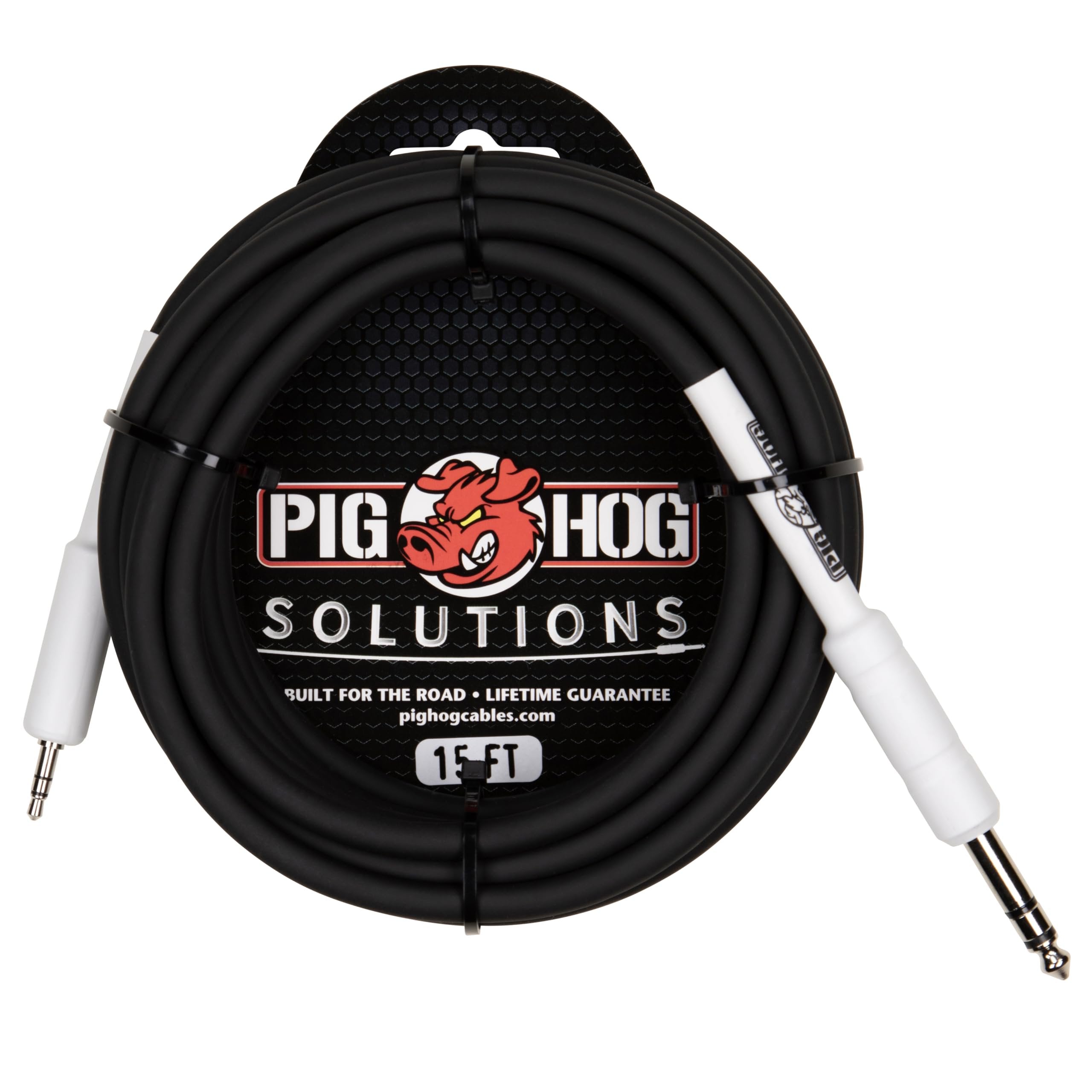Pig Hog Solutions 1/4" TRS to 1/8" Mini, 15 ft