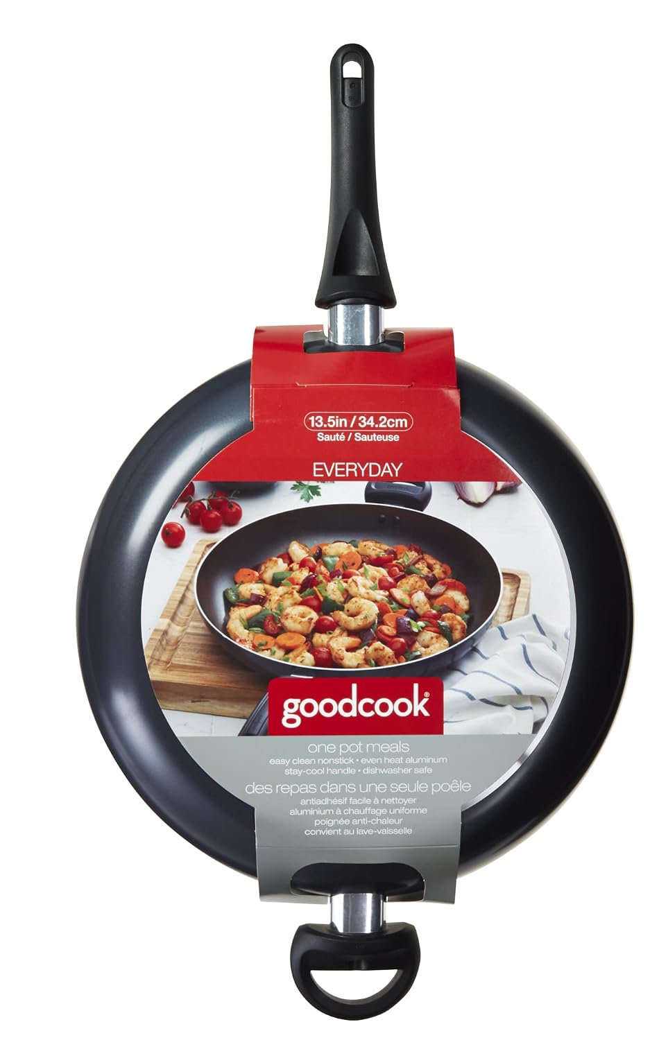 GoodCook Smart Choice 13.5"Fry Pan Nonstick Cookware, Extra-Large, Black