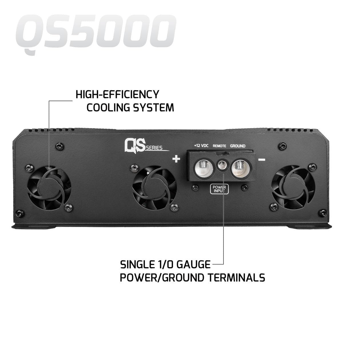 PRV Audio QS5000.2 QS Series Full Range Monoblock Amplifier Compact 1 Channel Pro Car Audio Amp Loudspeakers 5000 Watts RMS at 2 Ohm