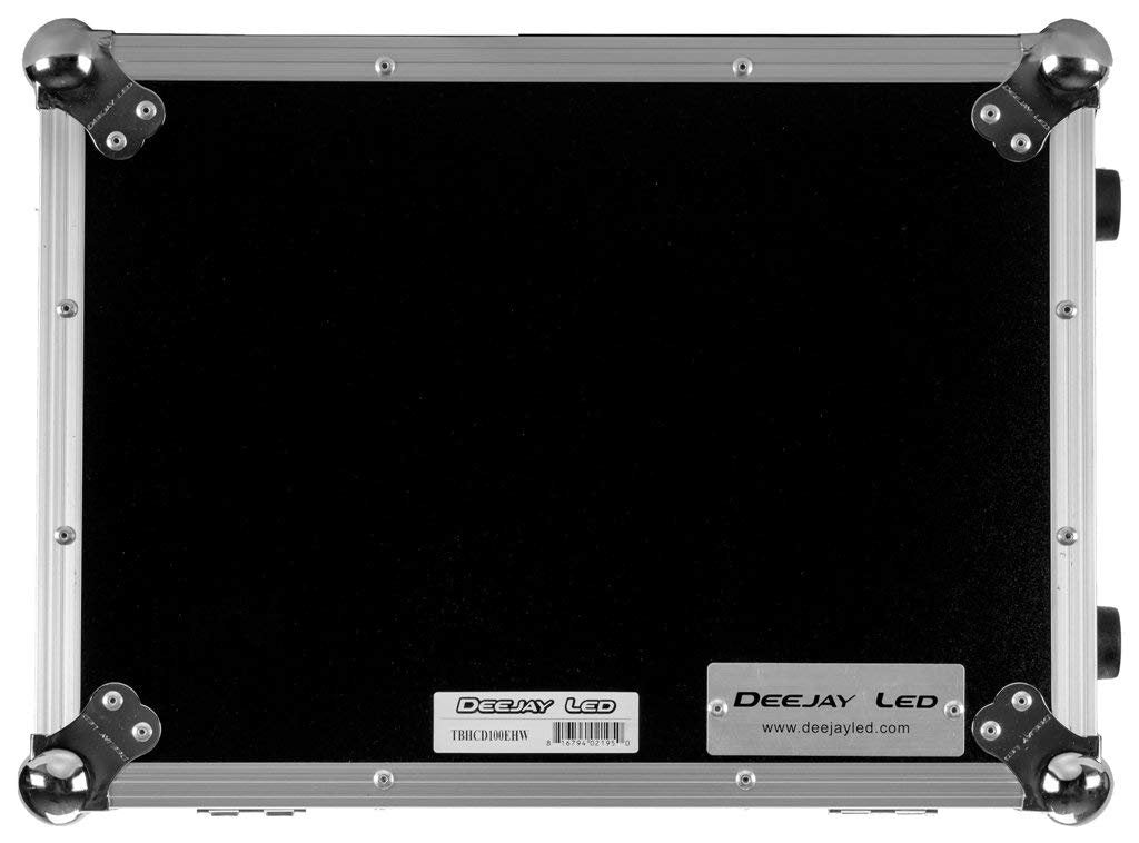 Optimum CD Fly Drive Case Industrial Strength Latches And Rubber Feet Dual Anchor Rivets Low Profile Wheels Easy Locking Fit Including Tongue Dual Anchor Rivets DEEJAY LED TBHCD100EHW