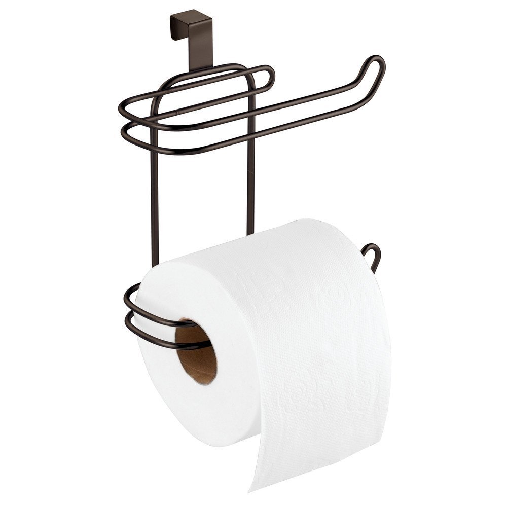 iDesign Classico Toilet Paper Holder for Bathroom Storage, Over the Tank - Bronze