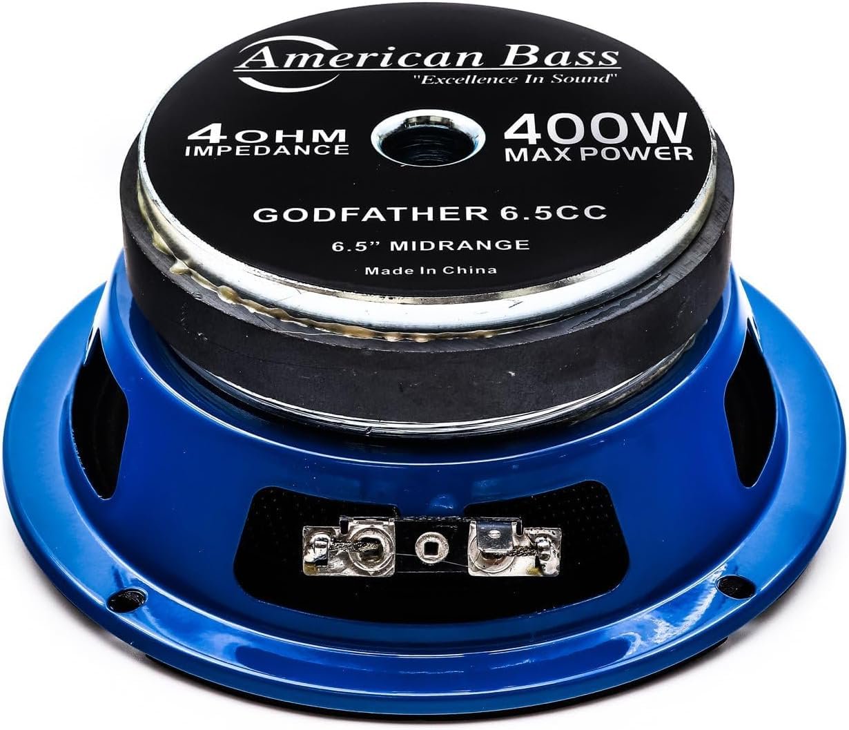 American Bass Godfather Series 6.5" Midrange Speakers, Pair of 800W Max / 400W RMS 6.5 Inch Midrange Speakers with Carbon Fiber Cone, 4 Ohm, 95dB Sensitivity, High Output Mid Range Speaker Car Audio