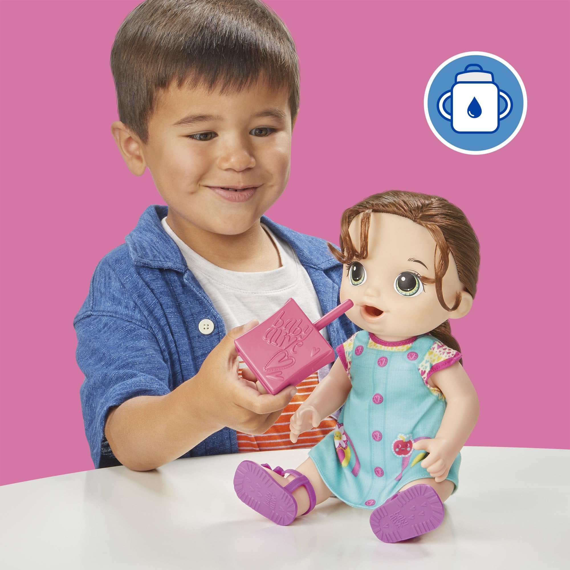 Baby Alive Time for School Baby Doll Set, 12 Inch, Back to School Toys for Girls & Boys, Brown Hair, Preschool Gifts for Kids, Ages 3+ (Amazon Exclusive)