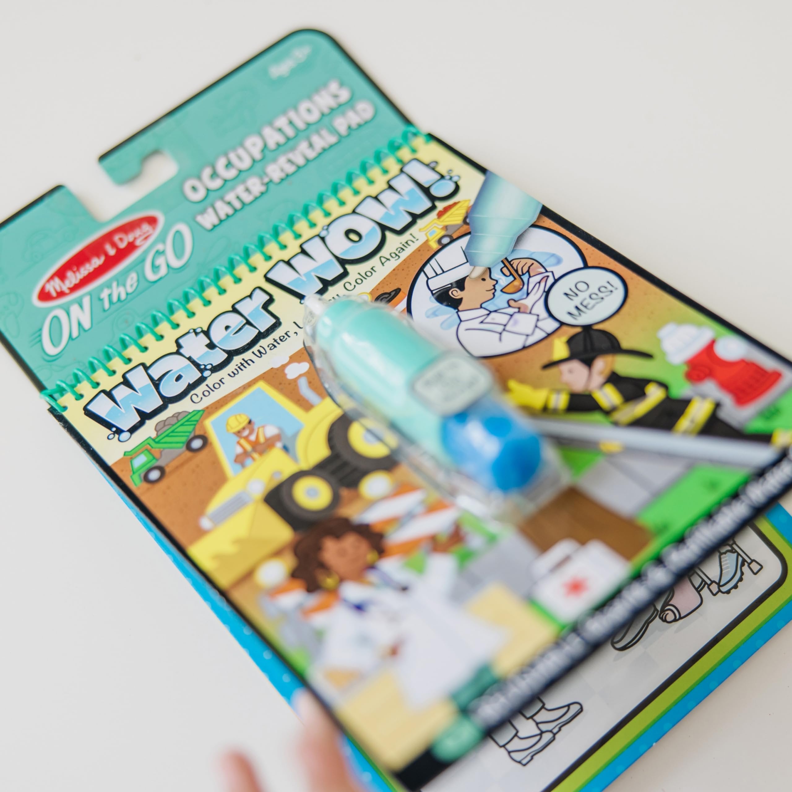 Melissa & Doug On The Go Water Wow! Reusable Water-Reveal Activity Pad- Occupations - Party Favors, Stocking Stuffers, Travel Toys For Toddlers, Mess Free Coloring Books For Kids Ages 3+
