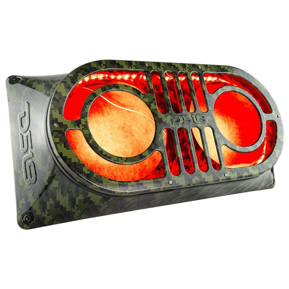DS18 JMID Tactical Green Army JK, JKU & JL (2007-2019) Midrange and Tweeter Unloaded 10" Enclosure Box