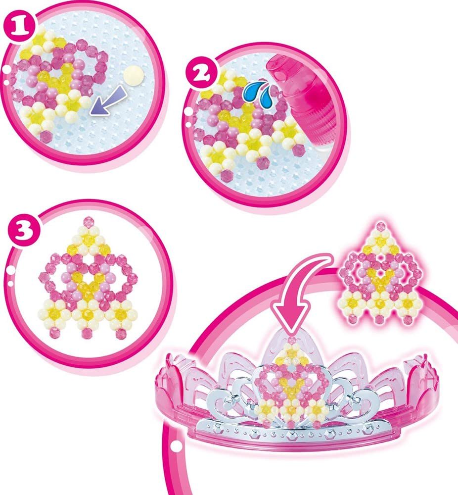 Aquabeads 3D Princess Tiara Set, Arts & Crafts Bead Kit for Children, Design a 3D Wearable Princess Tiara