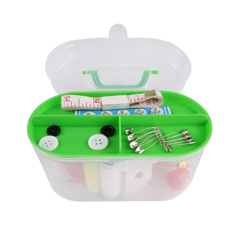 Sewing Kit Gifts for Women, Mom, Traveler, Adults, Beginner, Emergency, Sewing Supplies Accessories with Scissors, Thimble, Thread, Sewing Needles, Tape (Green)