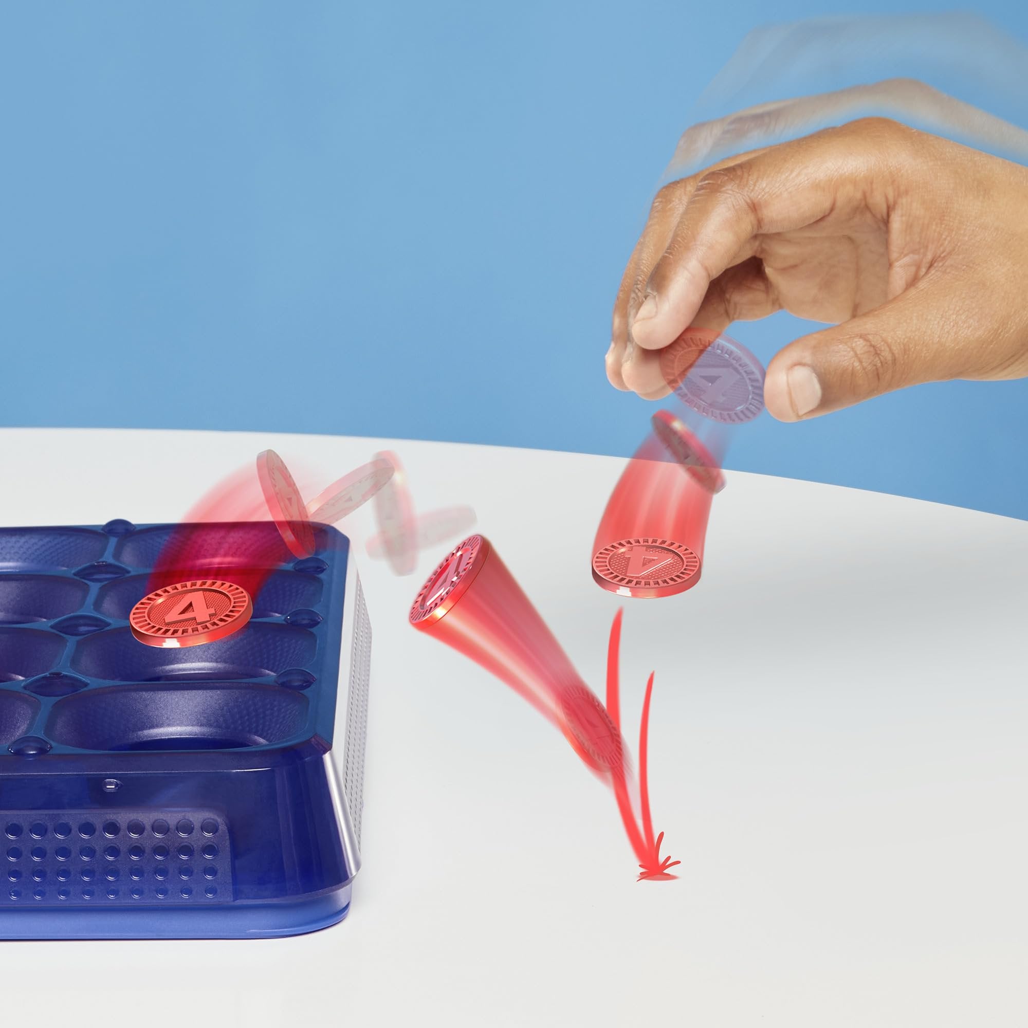 Connect 4 Frenzy Game | Bounce Discs 4 The Win | Family Party Games for Kids, Teens, and Adults | Ages 8+ | 2 to 6 Players | 10 Mins. | Portable Games