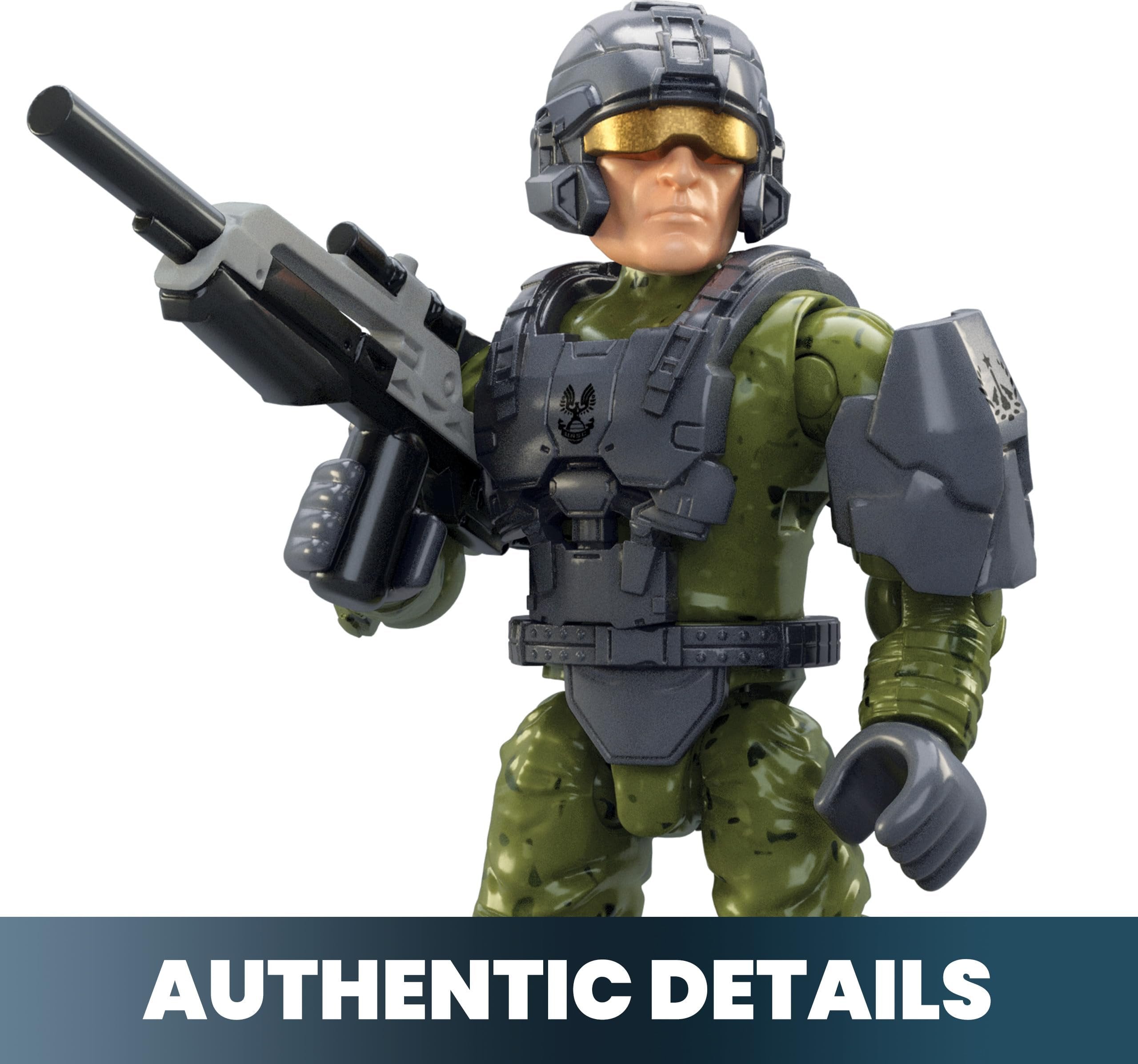 MEGA Halo The Series ATV Building Toys Set, FLEETCOM Mongoose Vehicle with 79 Pieces, 1 Poseable Articulation Figure, Green, Kids or Adults